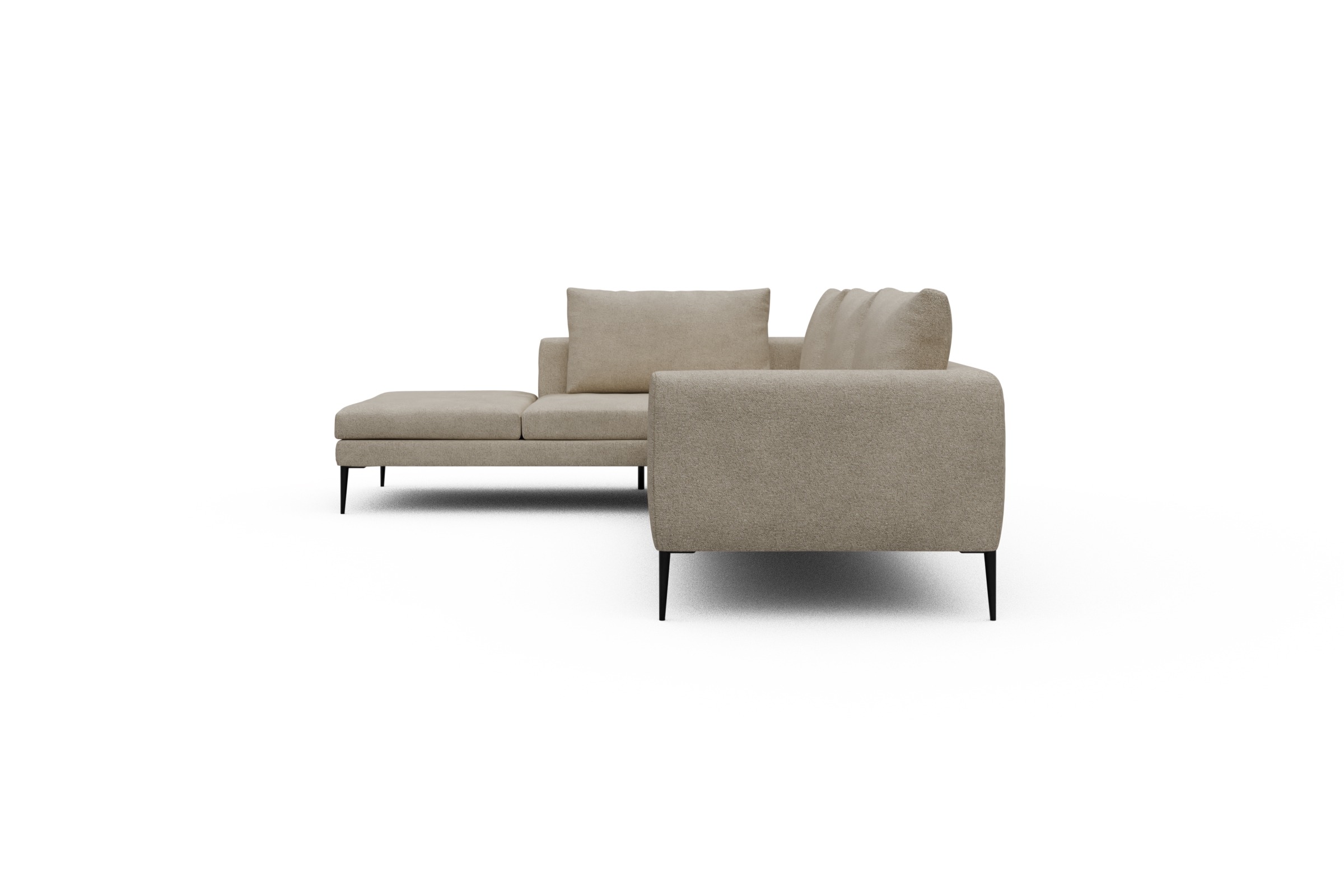 Ecksofa Paul Relax-Ecke rechts mit 3-Sitzer Boucle-Beige
