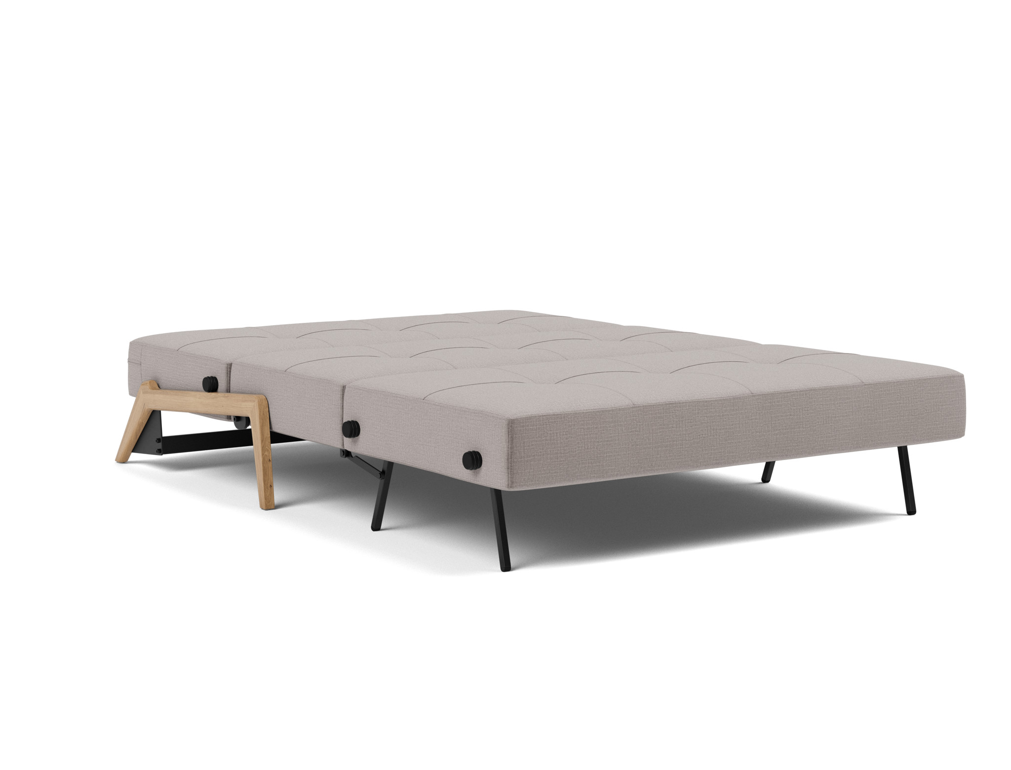 Schlafsofa Cubed 140 Chenille Esina 418-Truffle Beine Eiche