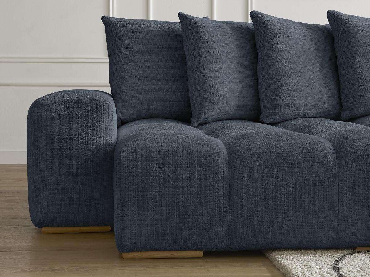 Bobochic Anakin Wohnlandschaft, 10 Kissen Strukturstoff Dunkelblau