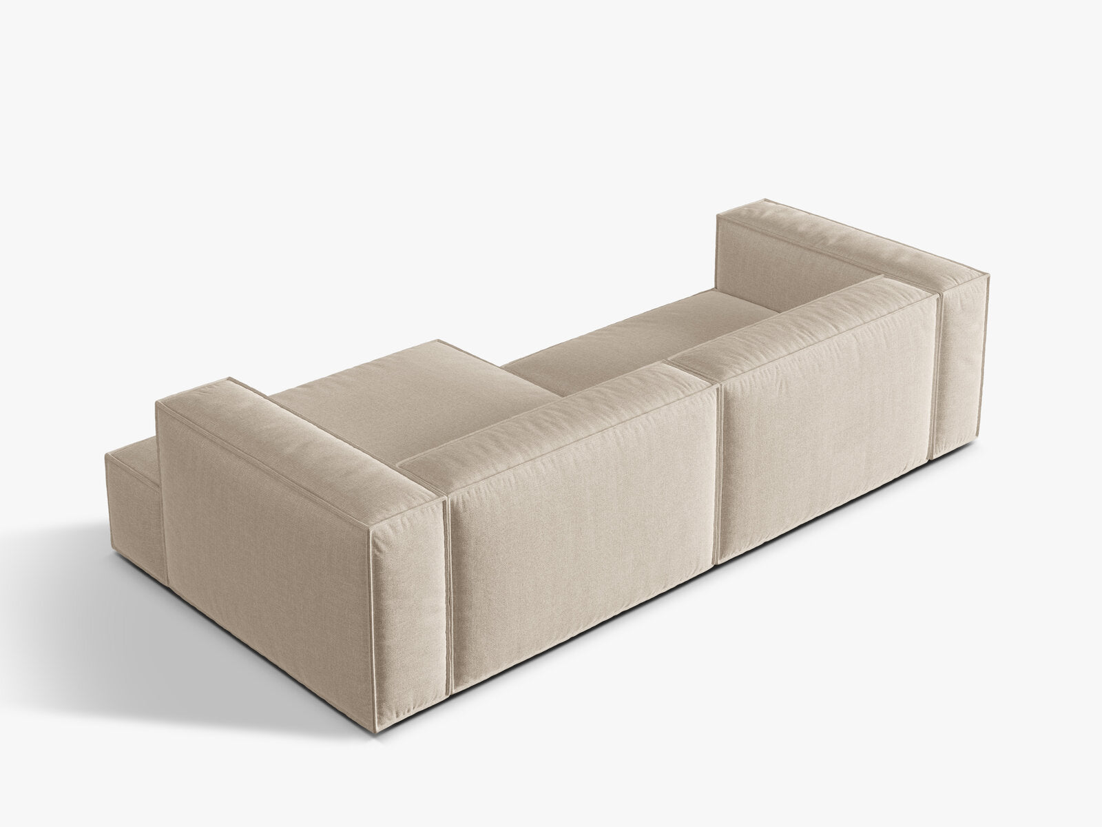 Micadoni Ecksofa Nuria 4-Sitzer Rechts Strukturierter Stoff Beige