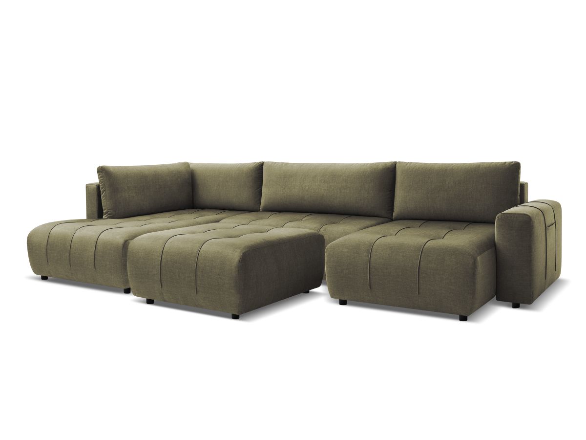 Bobochic Arsene Wohnlandschaft mit Pouf Samt Grün Ecke rechts
