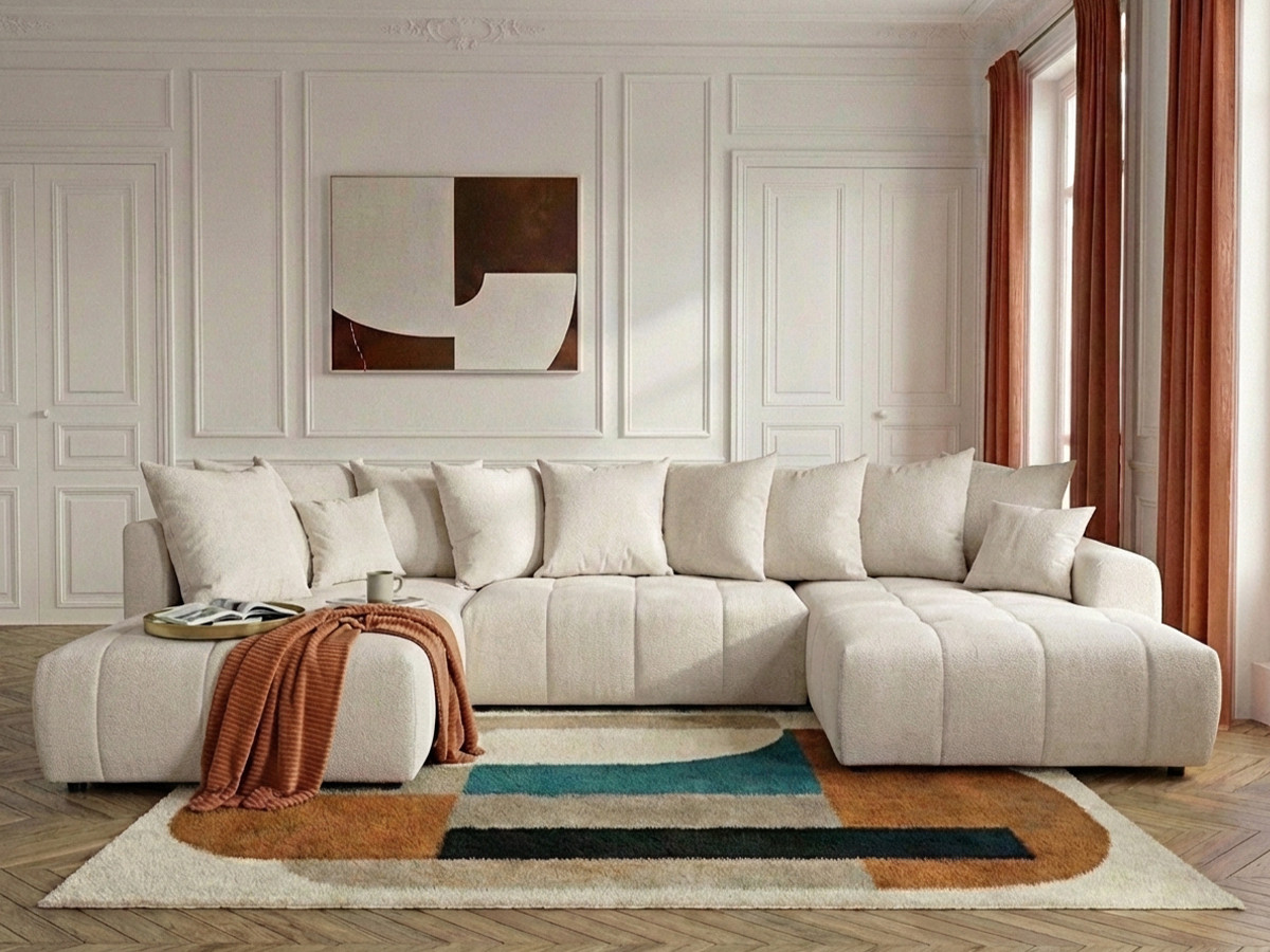 Bobochic Roxelane Wohnlandschaft Melange-Stoff Beige Ecke rechts