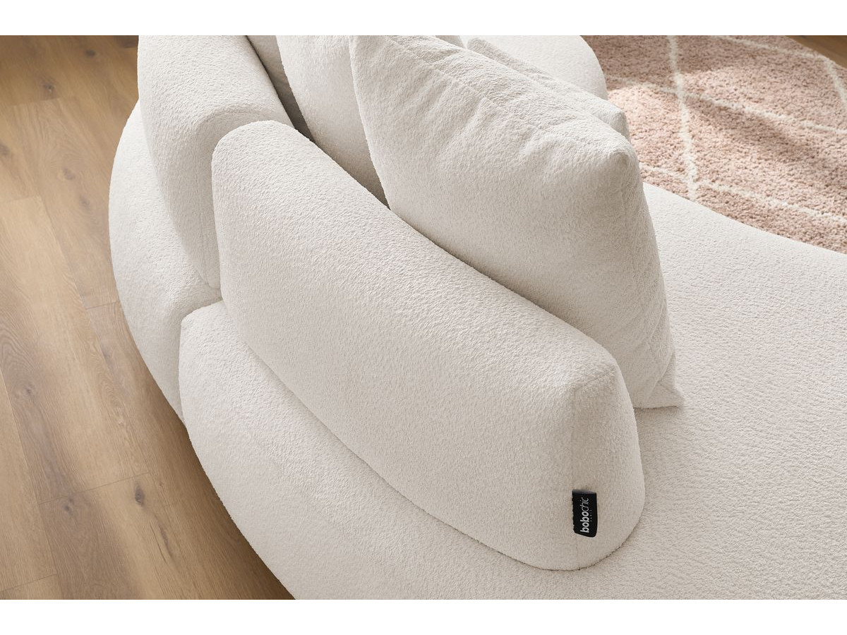 Bobochic Saint-germain Sofa 3-Sitzer Bouclé-Stoff Weiß