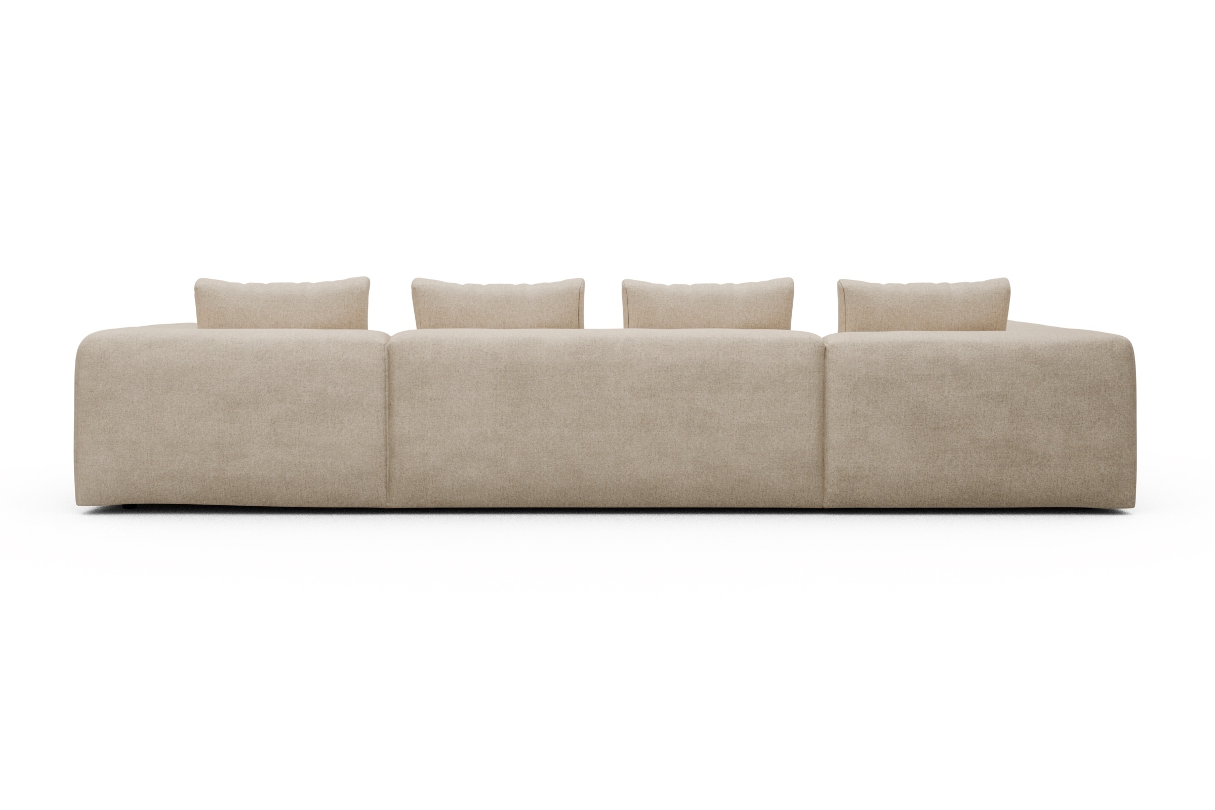 Wohnlandschaft Fred Relax-Ecke links mit 2-Sitzer und Chaiselongue rechts Strukturierter Stoff Casone 496-Natural-Beige
