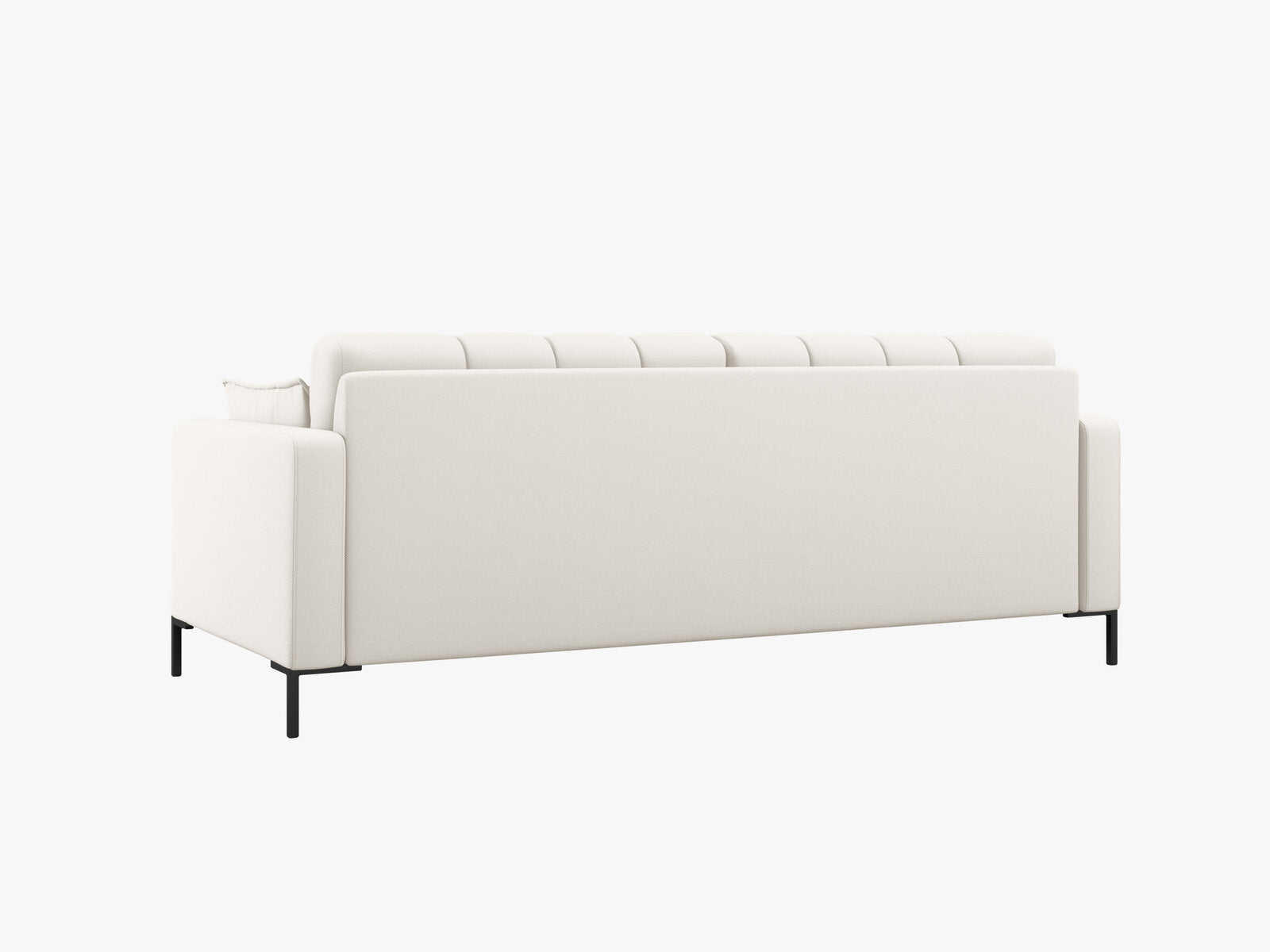 Micadoni Sofa Mamaia 3-Sitzer Strukturierter Stoff Neve Helles Beige schwarze Beine