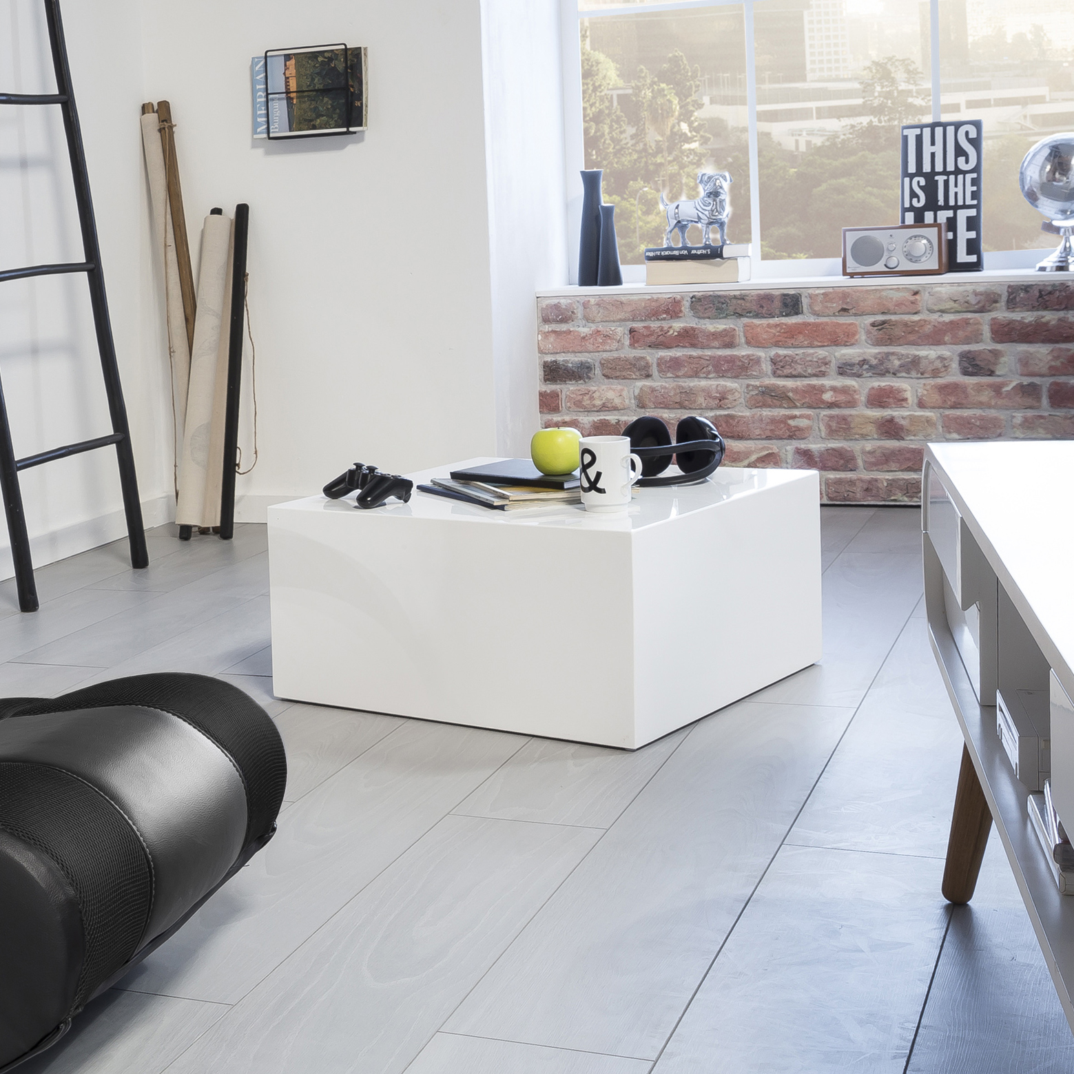 Couchtisch Alsen Weiß 60 × 60 × 30 cm