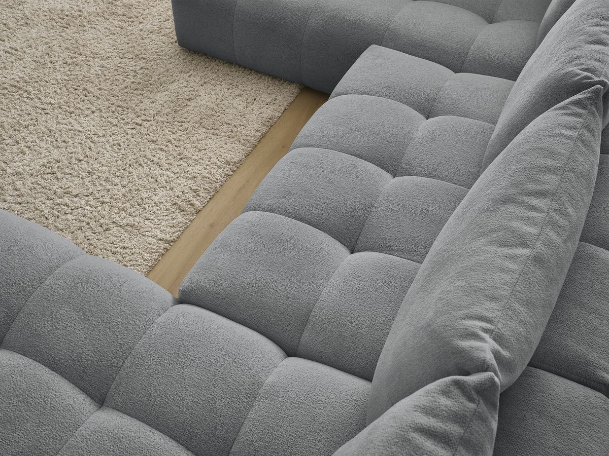 Bobochic Everest Wohnlandschaft, 6 Kissen Melange-Stoff Dunkelgrau Ecke rechts