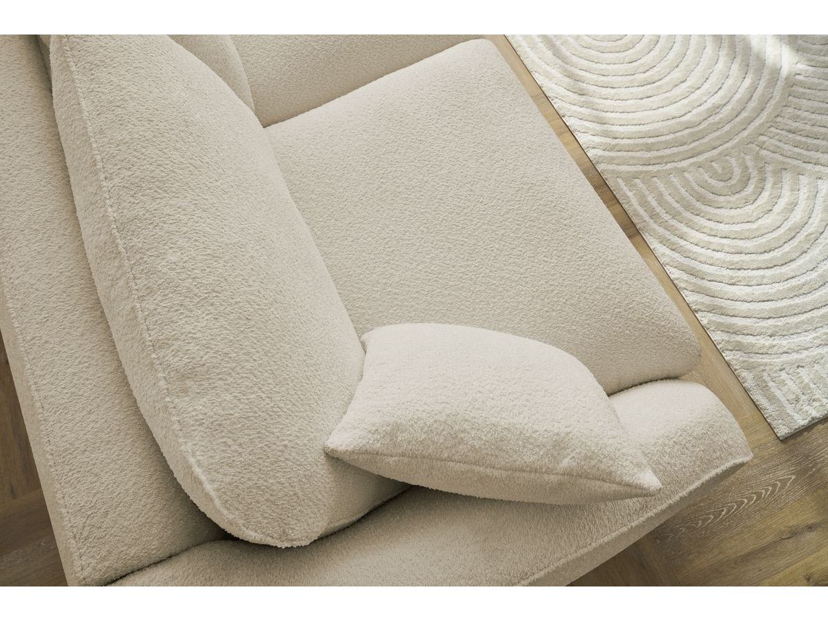 Bobochic Cezanne Schlafsofa 3-Sitzer Bouclé-Stoff Beige, Liegefläche 160 × 194 cm