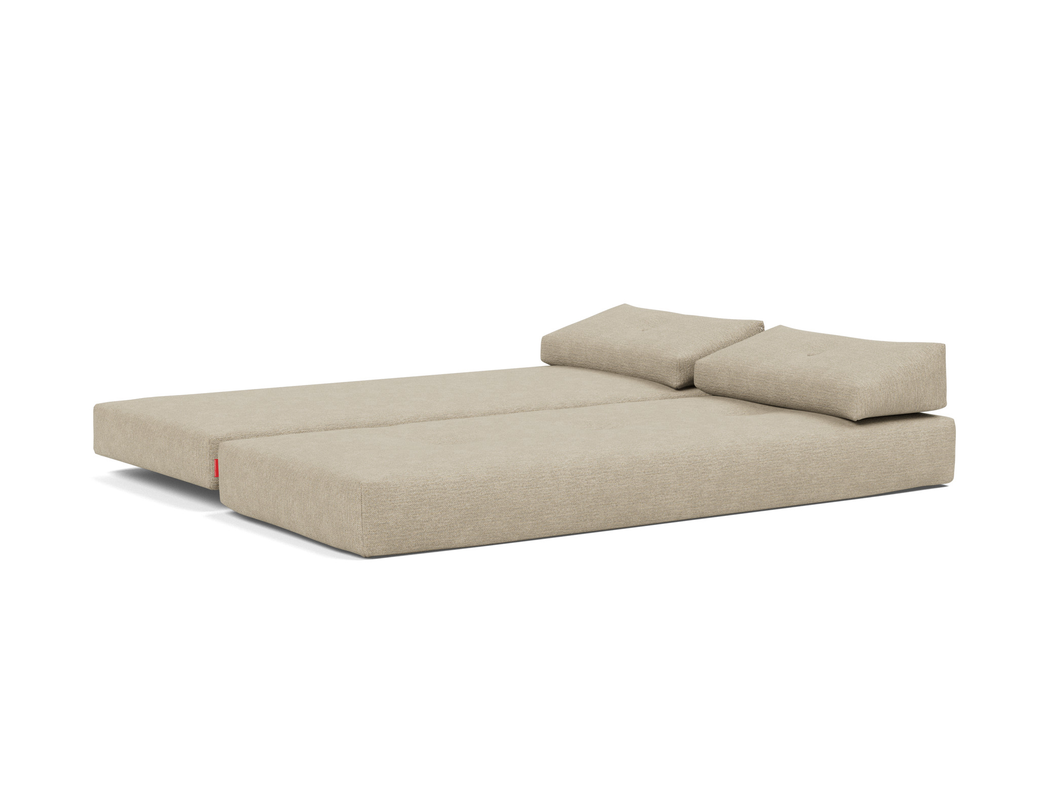 Tagesbett Sigmund Strukturierter Stoff Taura 356-Sand Beine Drip Eiche