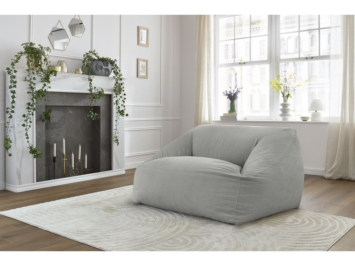 Bobochic Lilibet Pouf Cordsamt Hellgrau