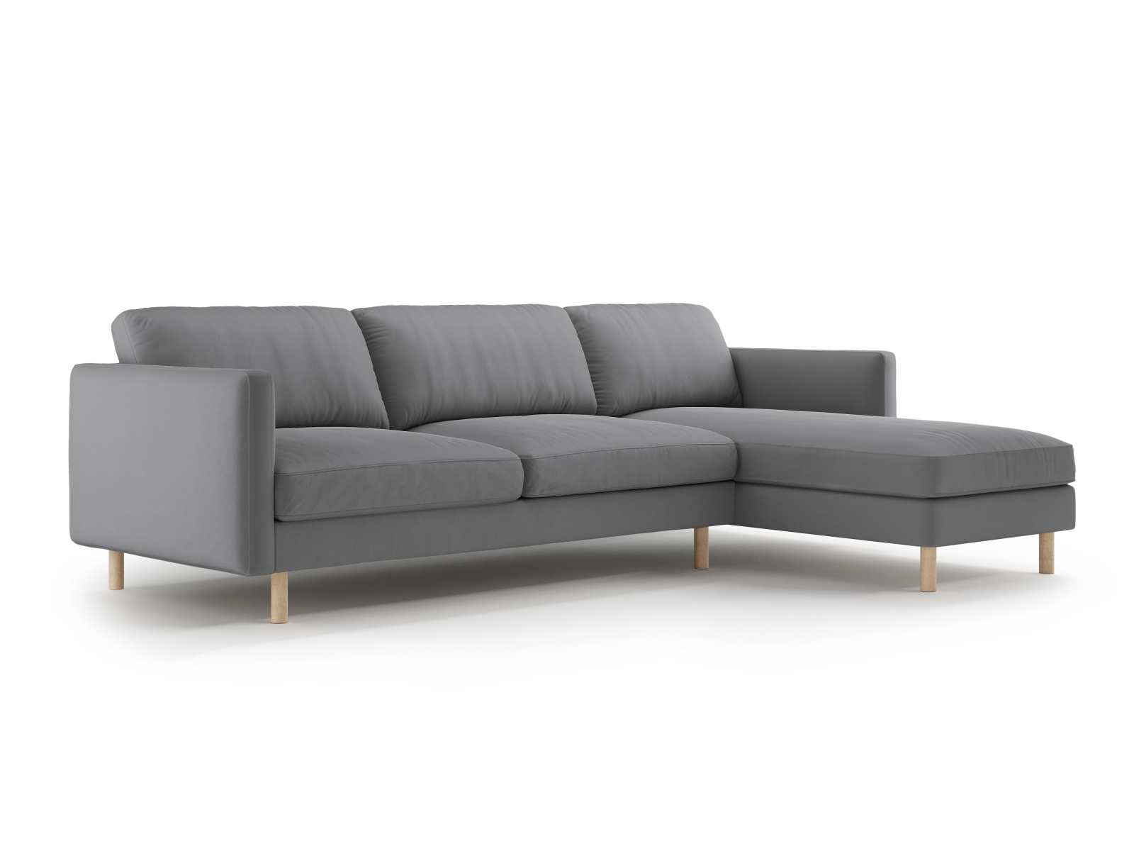 Micadoni Ecksofa Eden 4-Sitzer Rechts Samt Grau