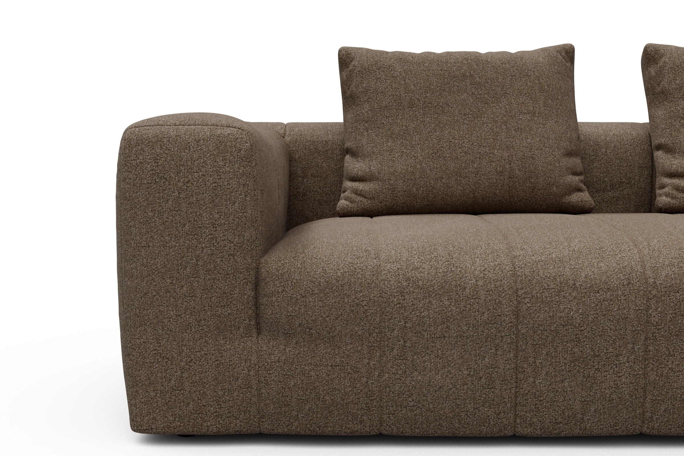 Ecksofa Hugo 2x 2,5-Sitzer Armlehne links Aivi-Khaki-Brown