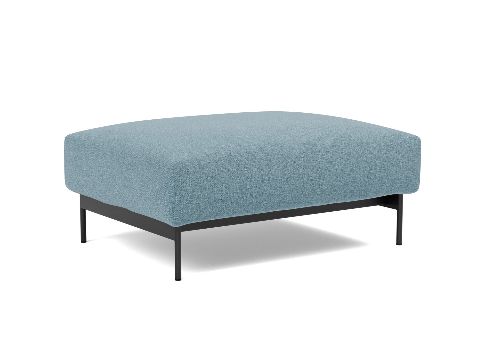 Hocker Malloy Flachgewebe Mixed Dance 525-Light-Blue Beine Schwarzes Metall