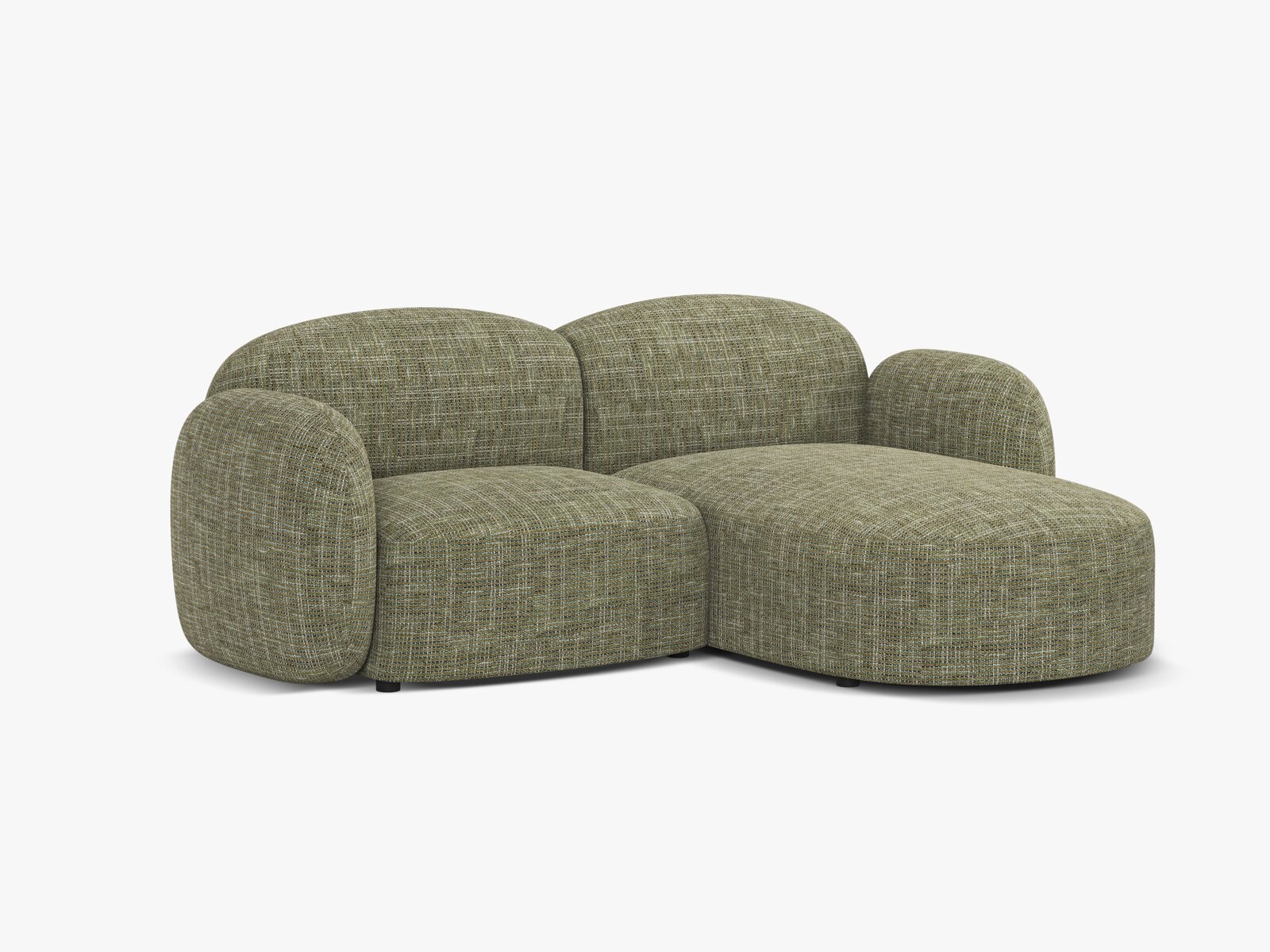 Micadoni Ecksofa Blair 3-Sitzer Rechts Strukturierter Stoff Baltimore Olive
