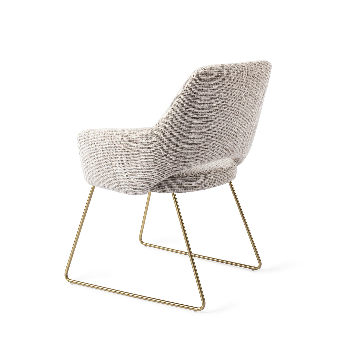 Jesper Home Esszimmerstuhl Yanai Caramel Grid Slide Gold