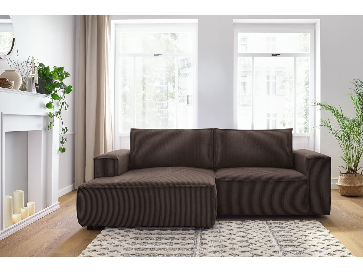 Bobochic Nihad Ecksofa Cordsamt Braun Ecke links