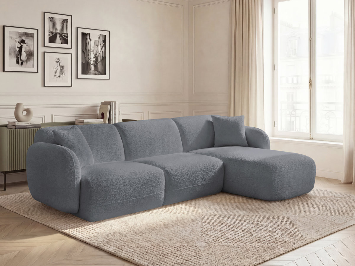 Bobochic Anda Ecksofa 292 × 163 cm Chenille Grau Ecke rechts