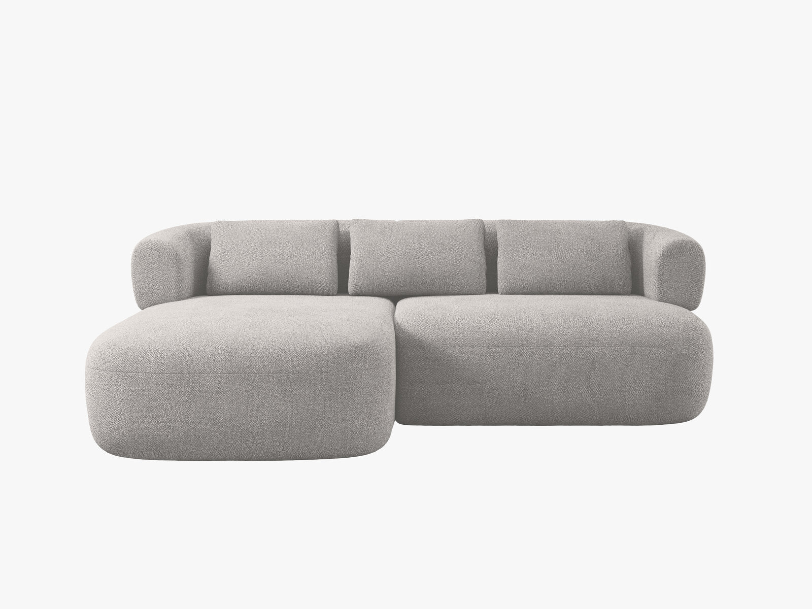 Micadoni 5-Sitzer Ecksofa Jenny Kleine Version Links Boucle Now or Never Hellgrau