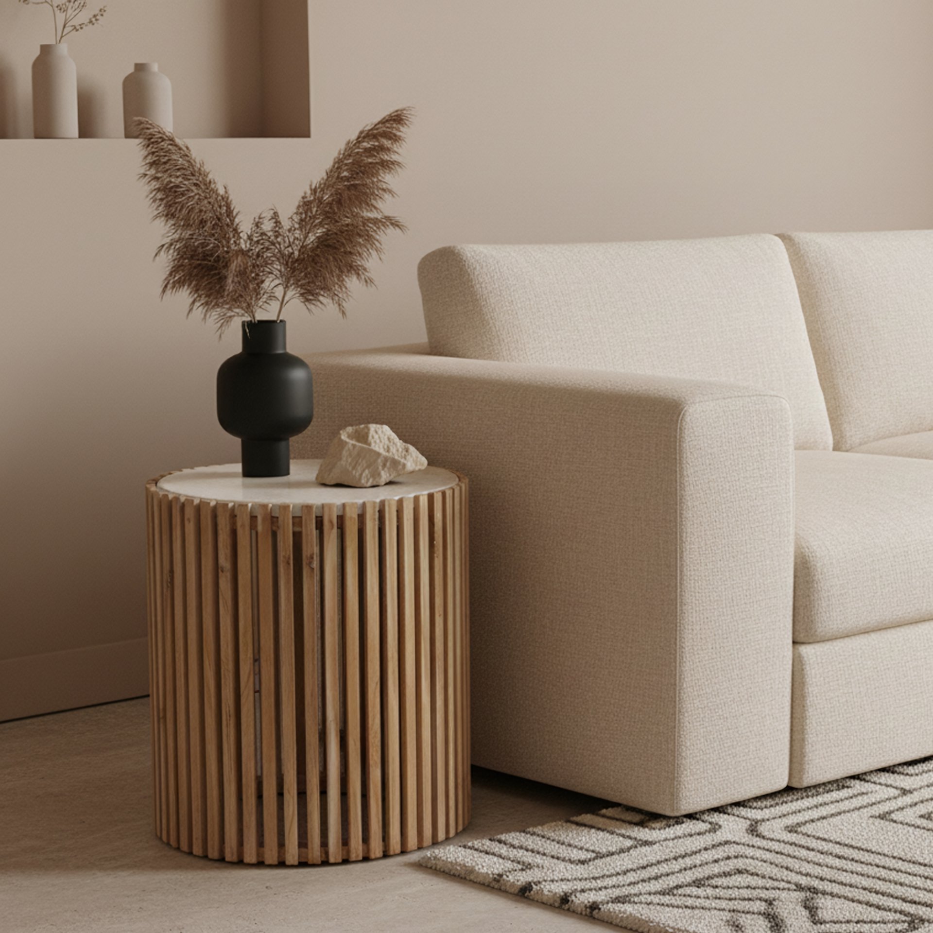 Raw Materials Infinity runder Beistelltisch aus Marmor