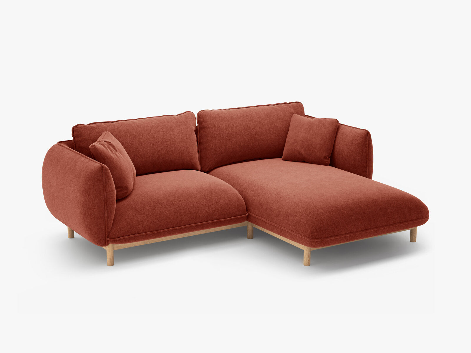 Micadoni Ada Ecksofa 3-Sitzer Rechts Strukturierter Stoff Wind Kastanienbraun