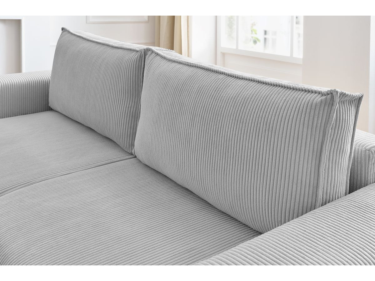 Bobochic Nihad Sofa 3-Sitzer Cordsamt Hellgrau