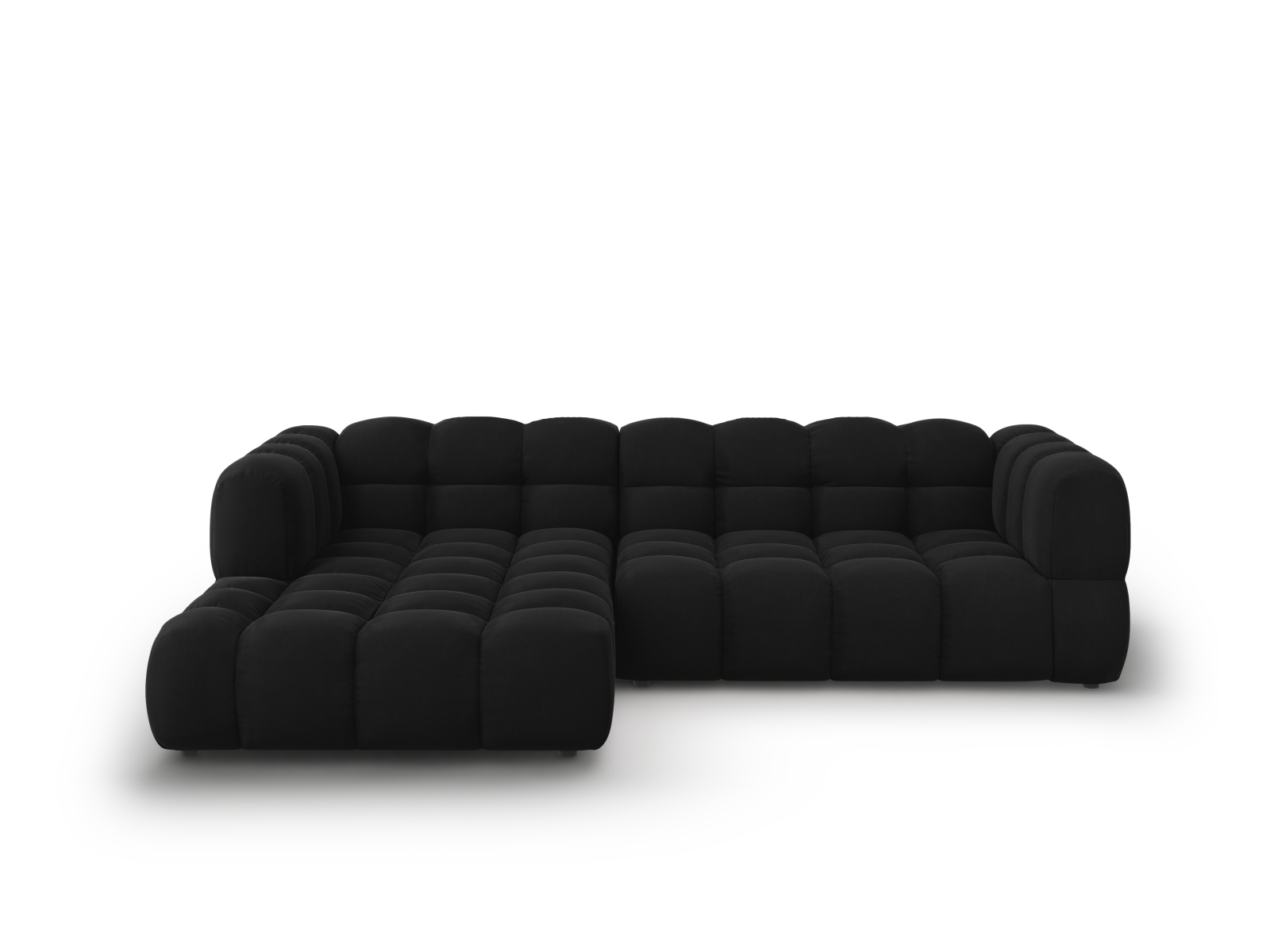 Cosmopolitan Design Ecksofa Sky 4-Sitzer mittlere Version Samt Casino Schwarz Links