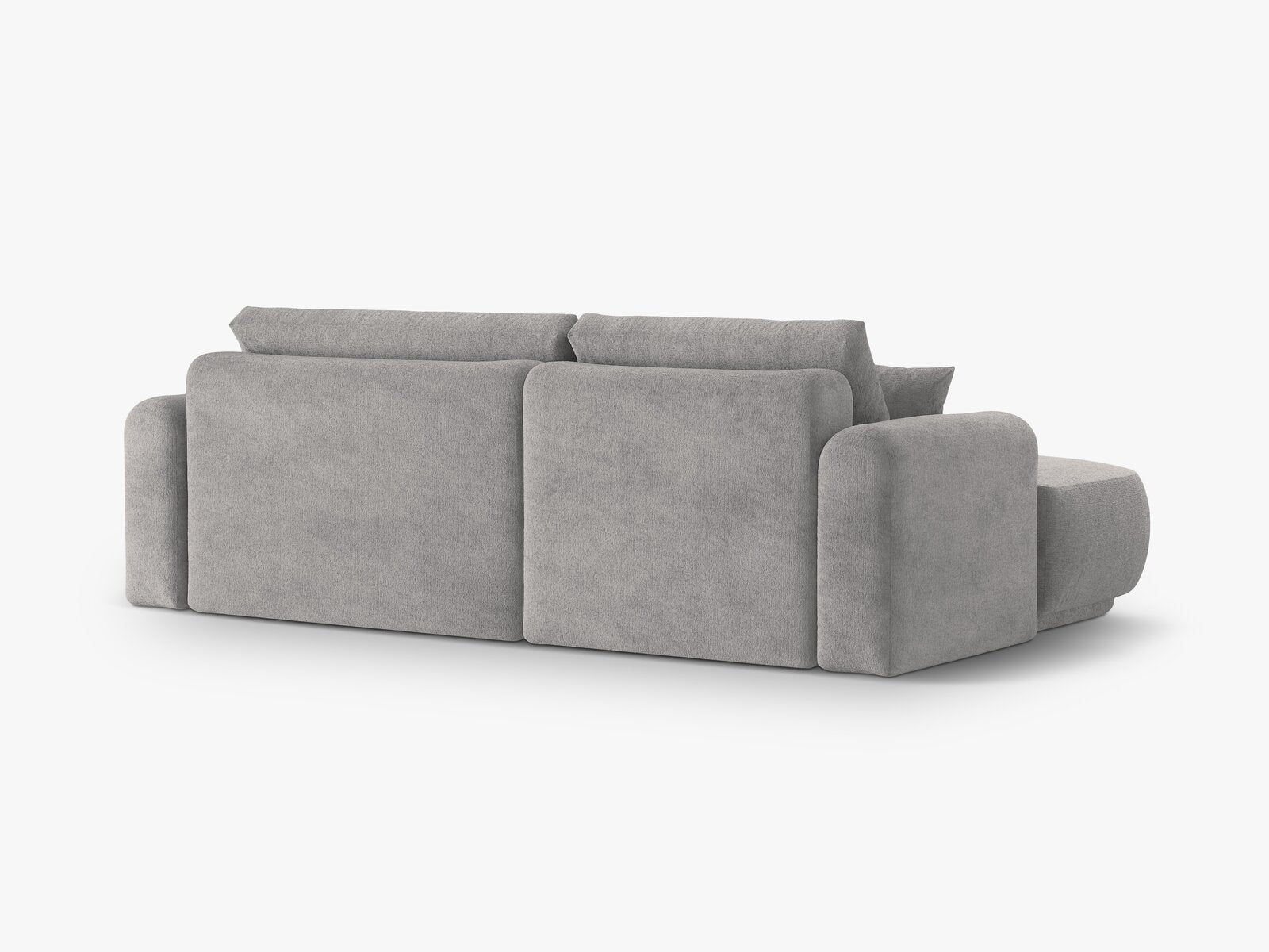 Micadoni Ella Ecksofa mit Bettfunktion und Stauraum Links Strukturierter Stoff Sorella Warmes Grau