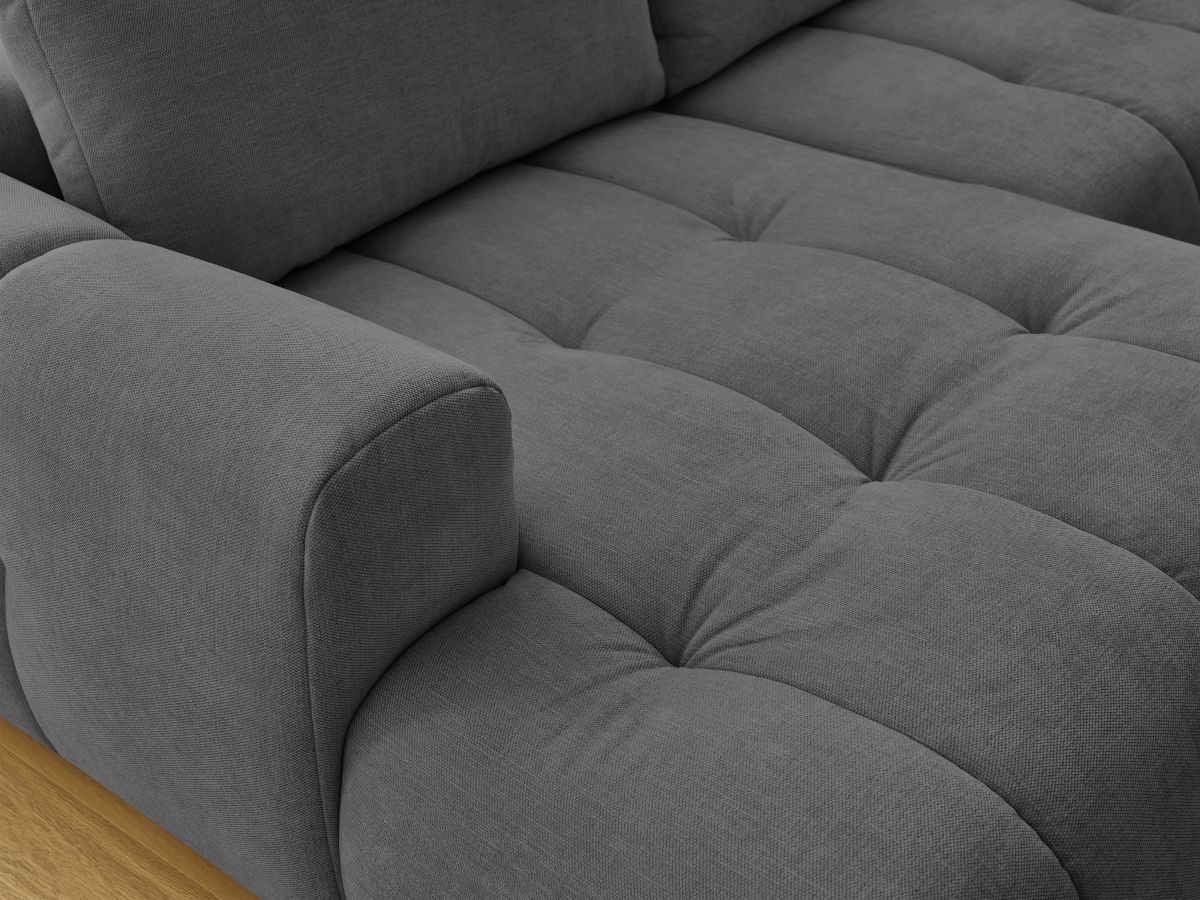 Bobochic Fuji Wohnlandschaft mit Pouf Stoff Dunkelgrau Ecke links