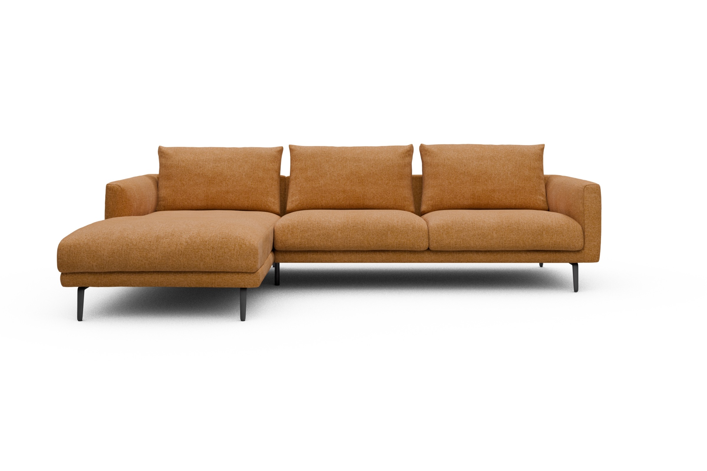 Skandi Home Ecksofa Karl Chaiselongue links mit 2,5-Sitzer Casone-Warm-Yellow moebelfaktor