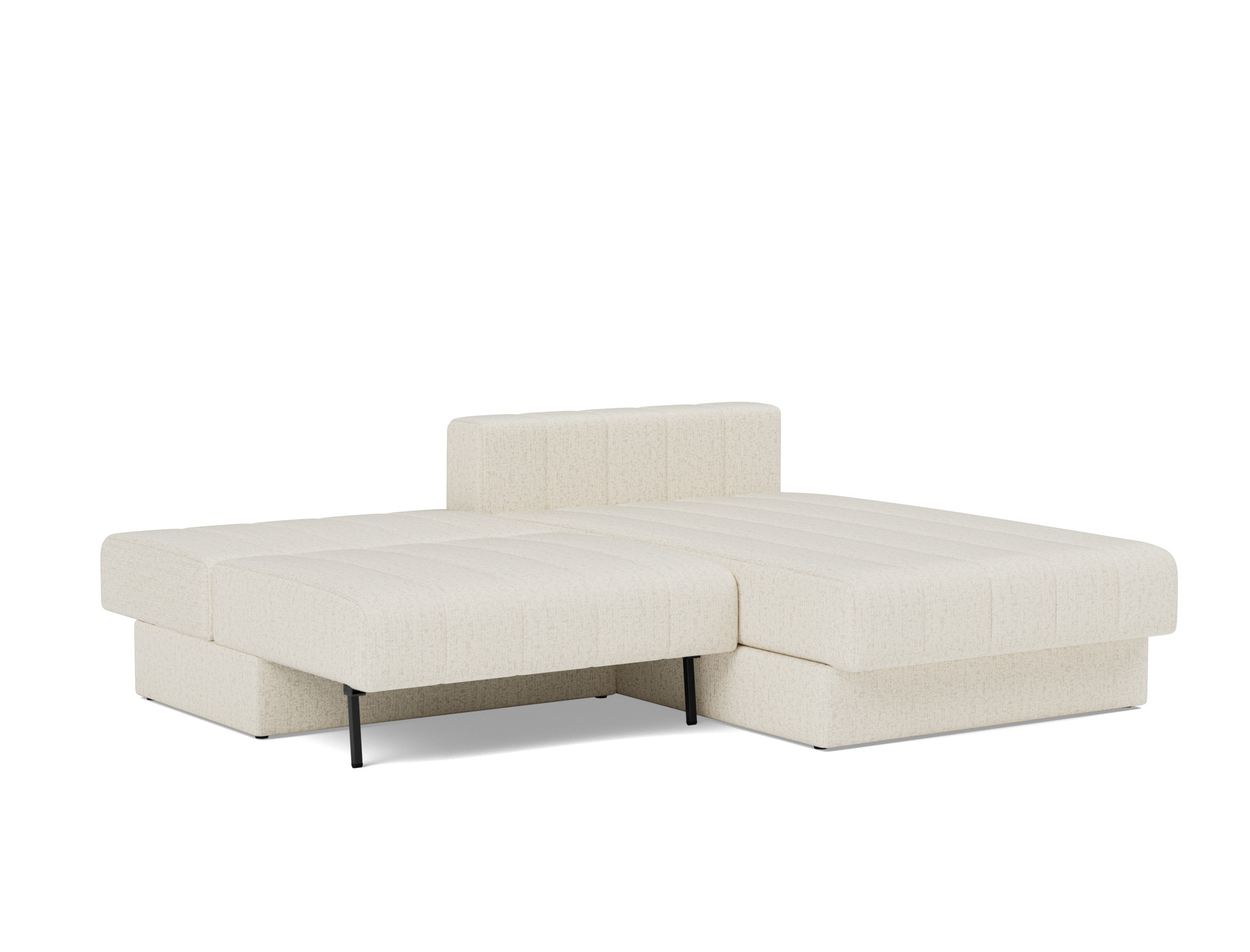 Schlafsofa Akello mit Chaiselongue Boucle Skandi 531-Off-White