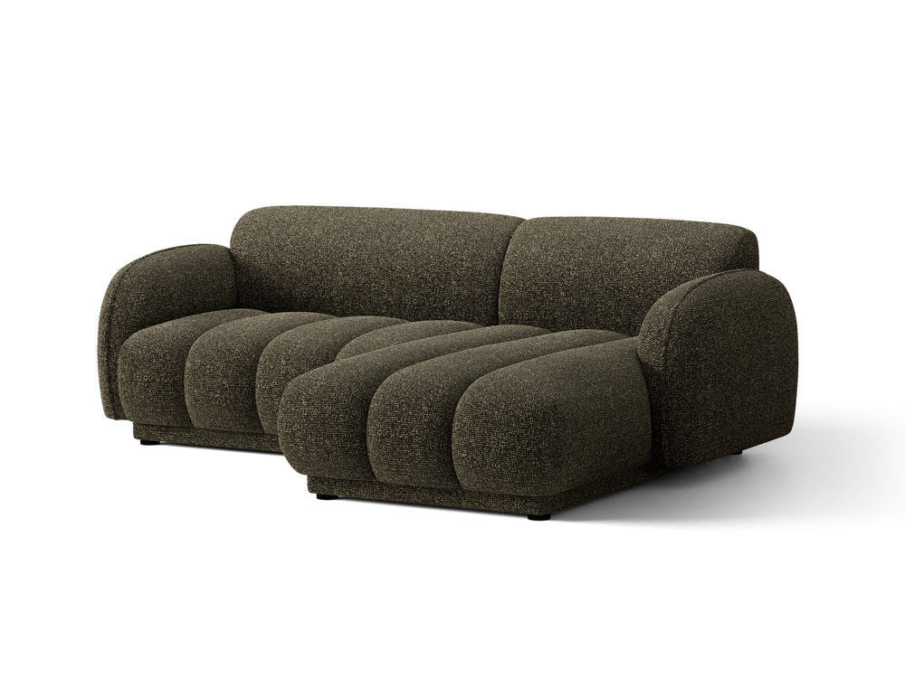 Cosmopolitan Design Ecksofa Bilbao 3-Sitzer kleine Version Boucle Miles Amazonasgrün Rechts