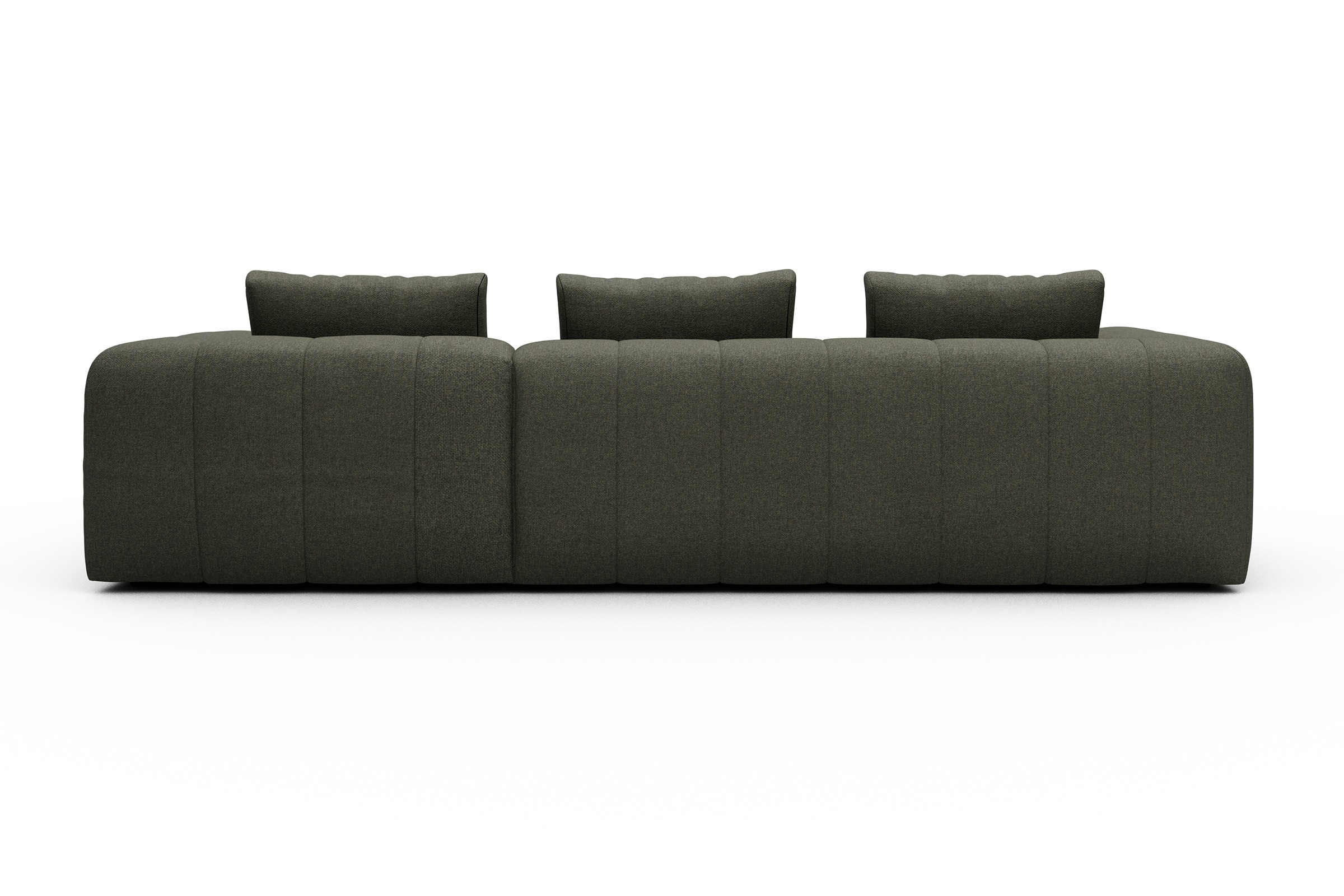 Ecksofa Hugo 2,5-Sitzer Armlehne links mit Chaiselongue Sama-Winter-Moss