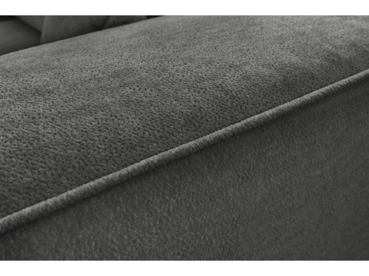Bobochic Ezechiel Schlafsofa 3-Sitzer mit Bettkasten Stoff Dunkelgrau