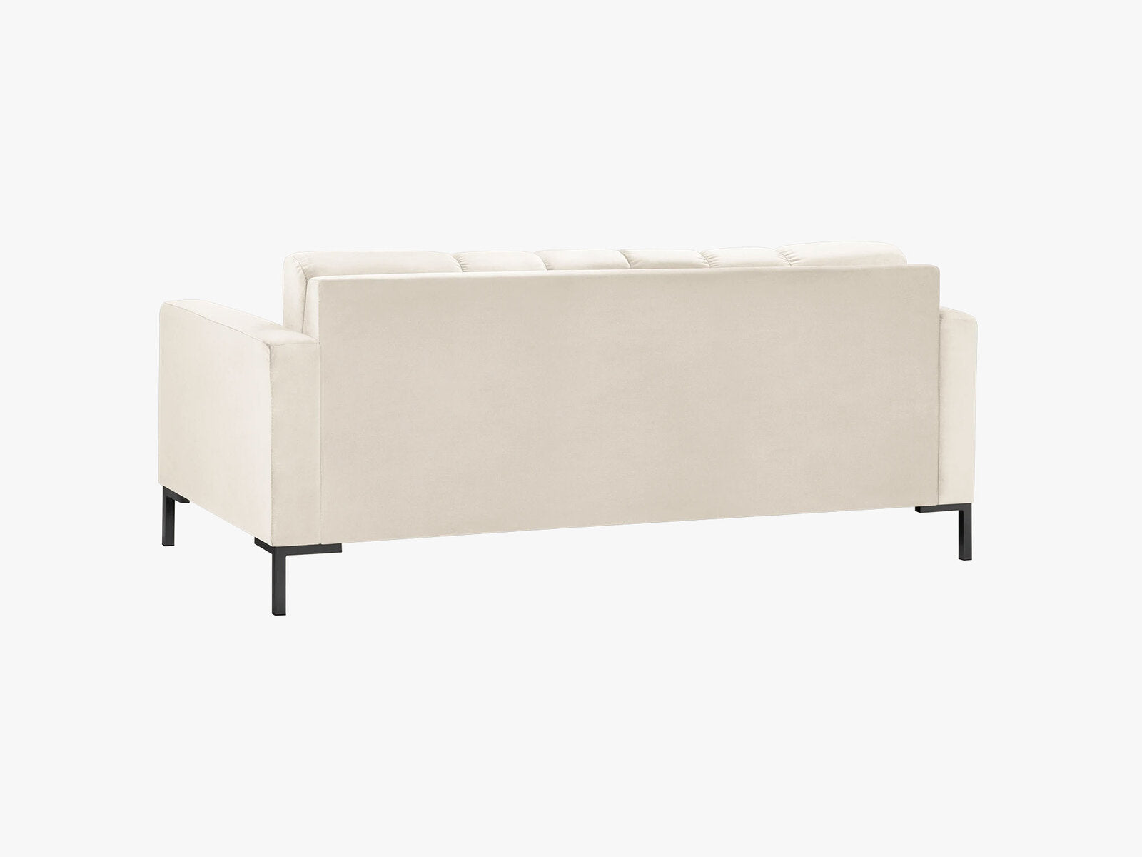 Micadoni Sofa Mamaia 2-Sitzer Samt Bluvel Helles Beige schwarze Beine