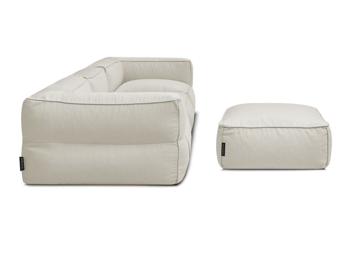 Bobochic Giulia Gartensofa 4-Sitzer mit Pouf, 2 Eckmodule Stoff Beige