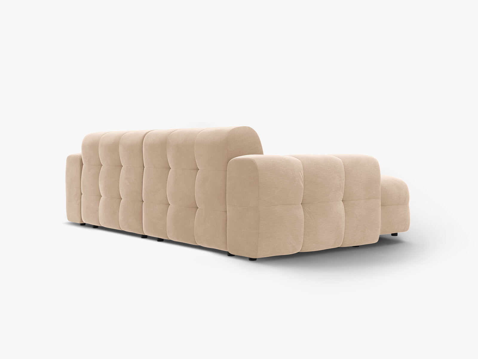 Micadoni Ecksofa Kendal 4-Sitzer Links Samt Mandel Beige