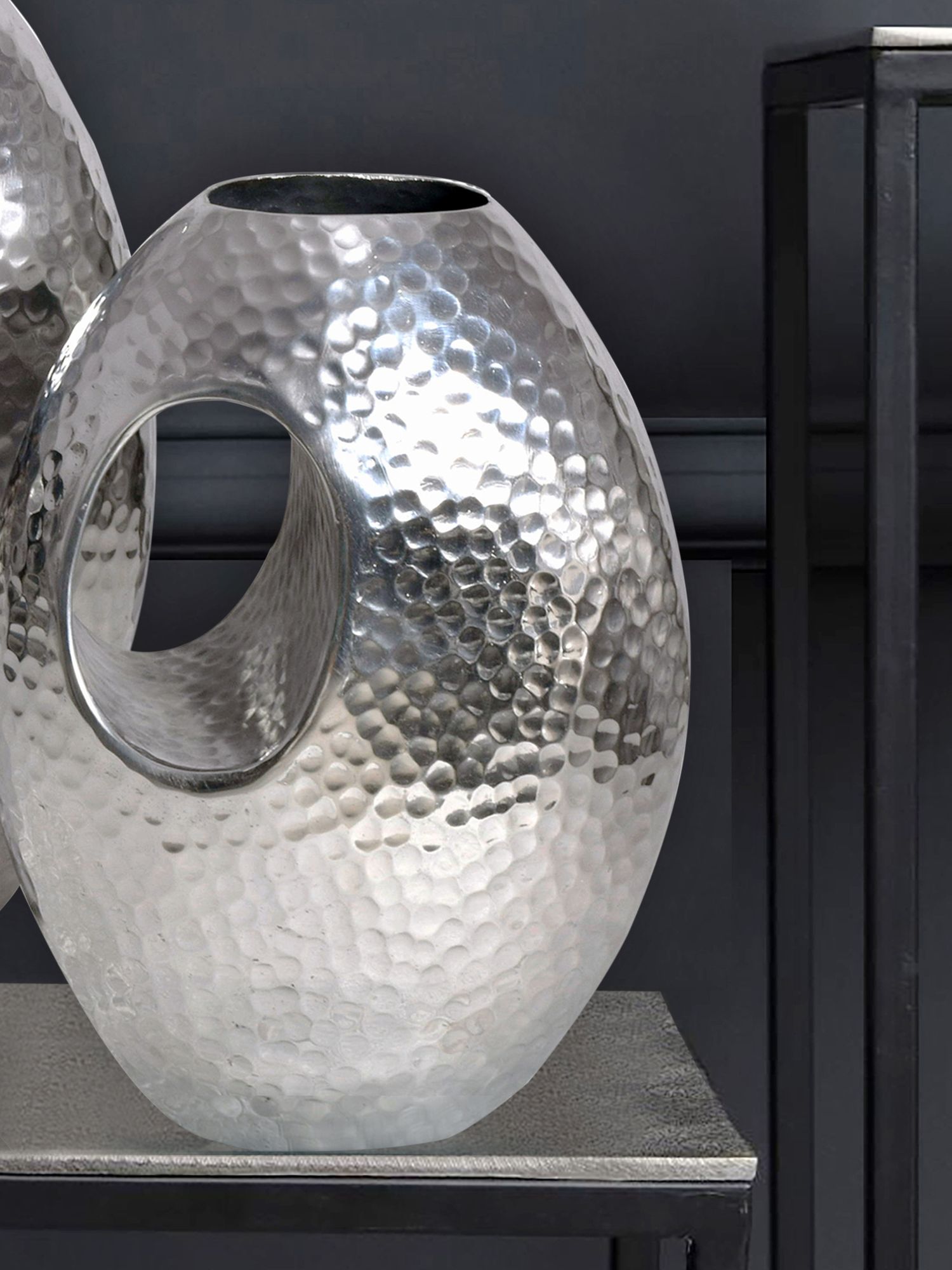 Tischvase Vikeland Aluminium Silber 29 × 17 × 39 cm