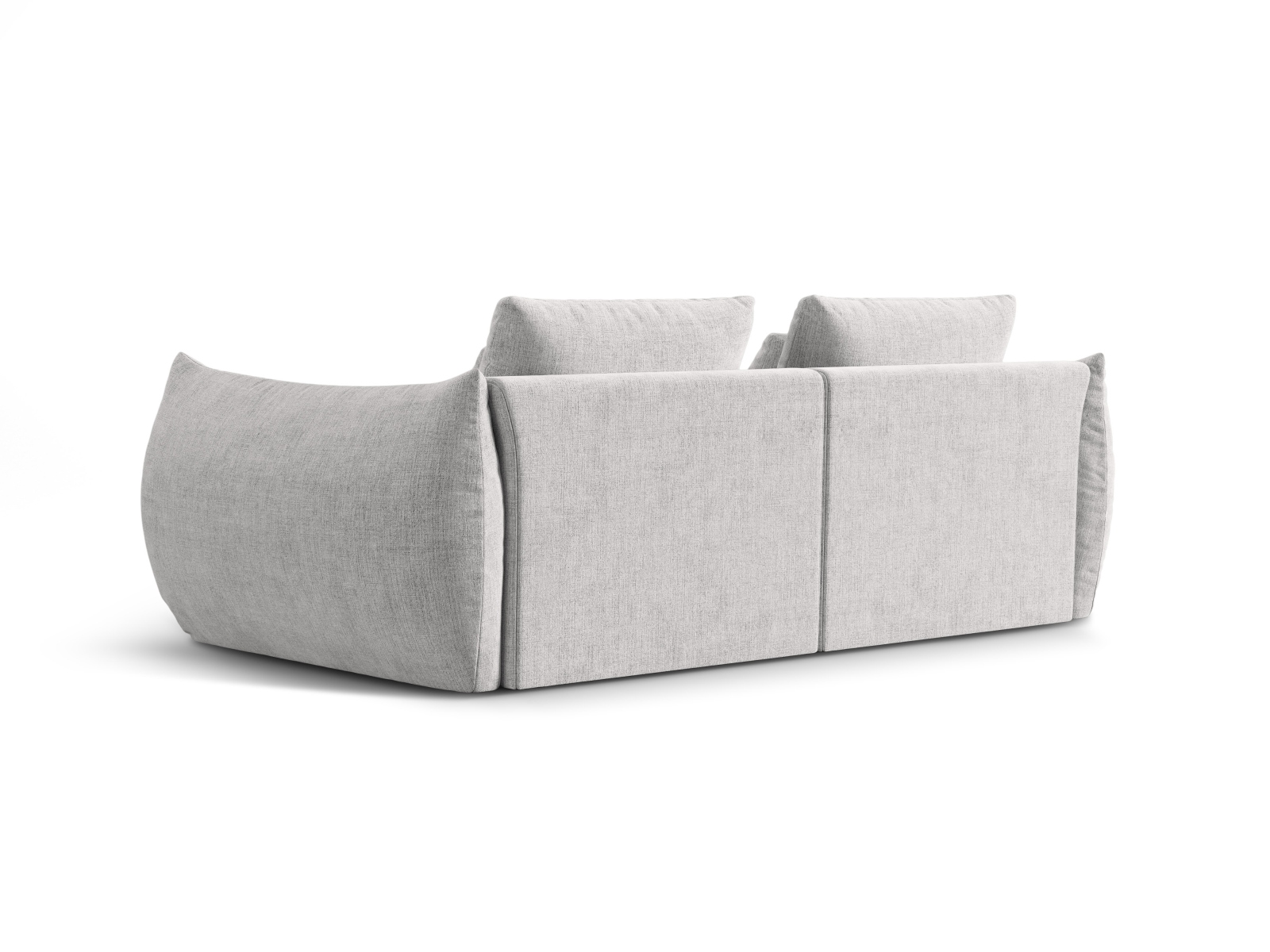 Micadoni Sofa Bloom 3-Sitzer Strukturierter Stoff Silber