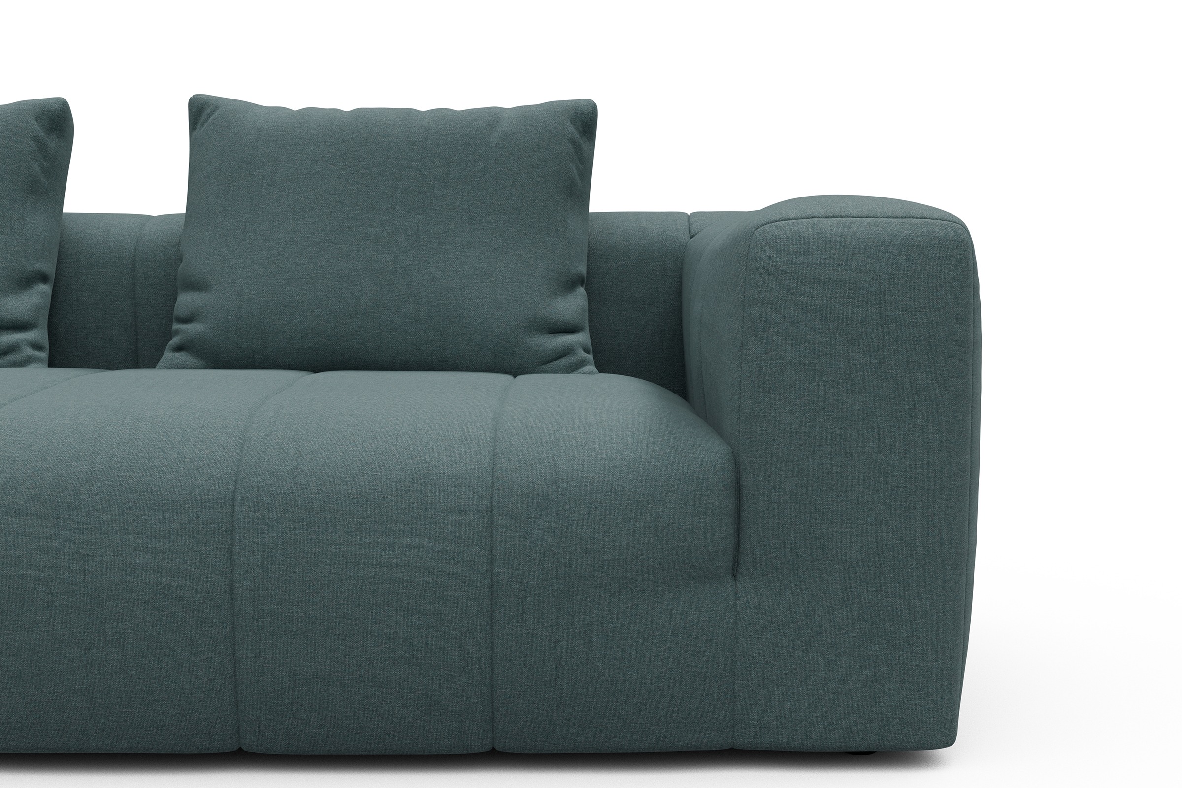 Ecksofa Hugo 2,5-Sitzer Armlehne rechts mit Chaiselongue Satya-Niagara