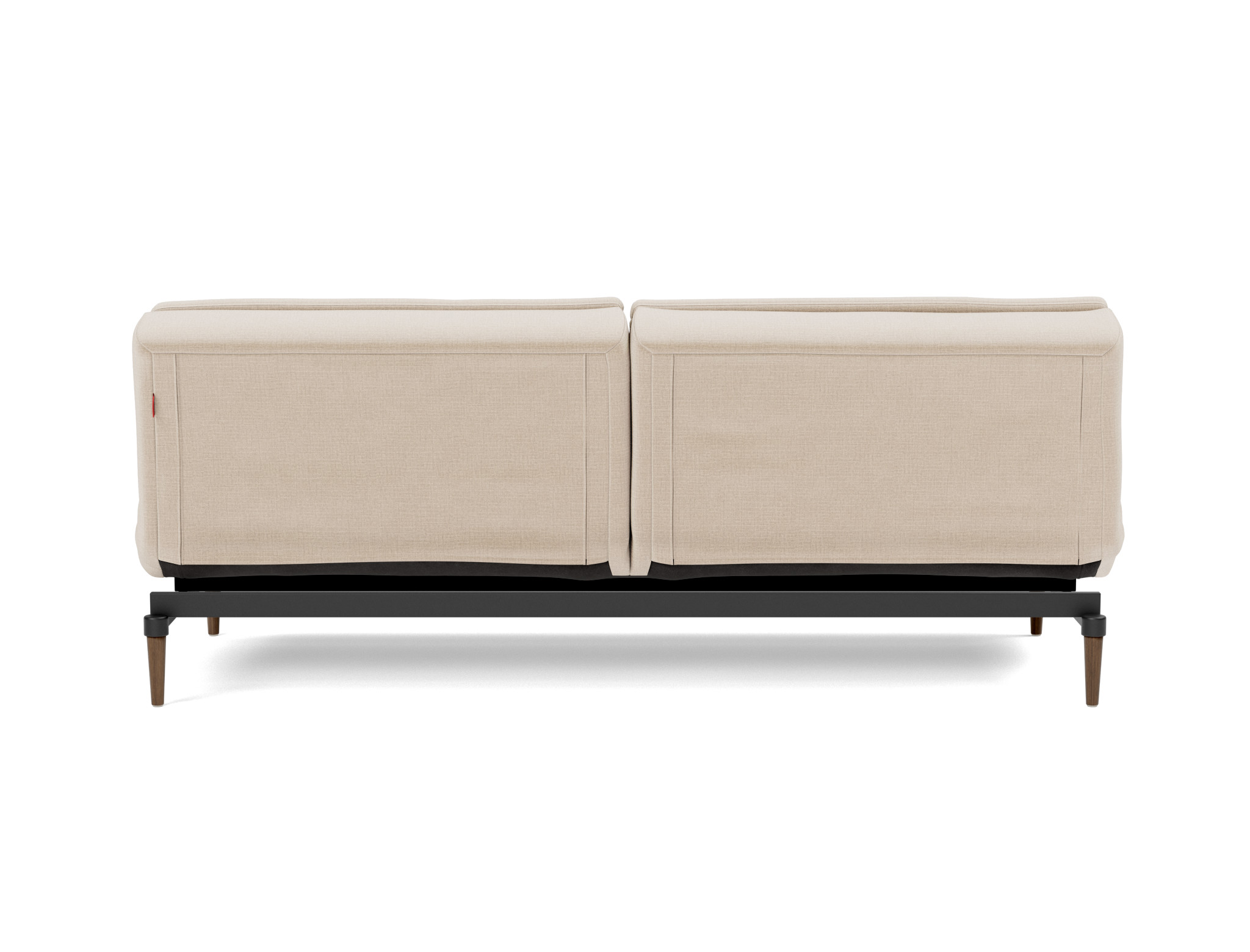 Schlafsofa Dublexo Chenille Esina 410-Almond-Beige Beine Styletto Eiche dunkel