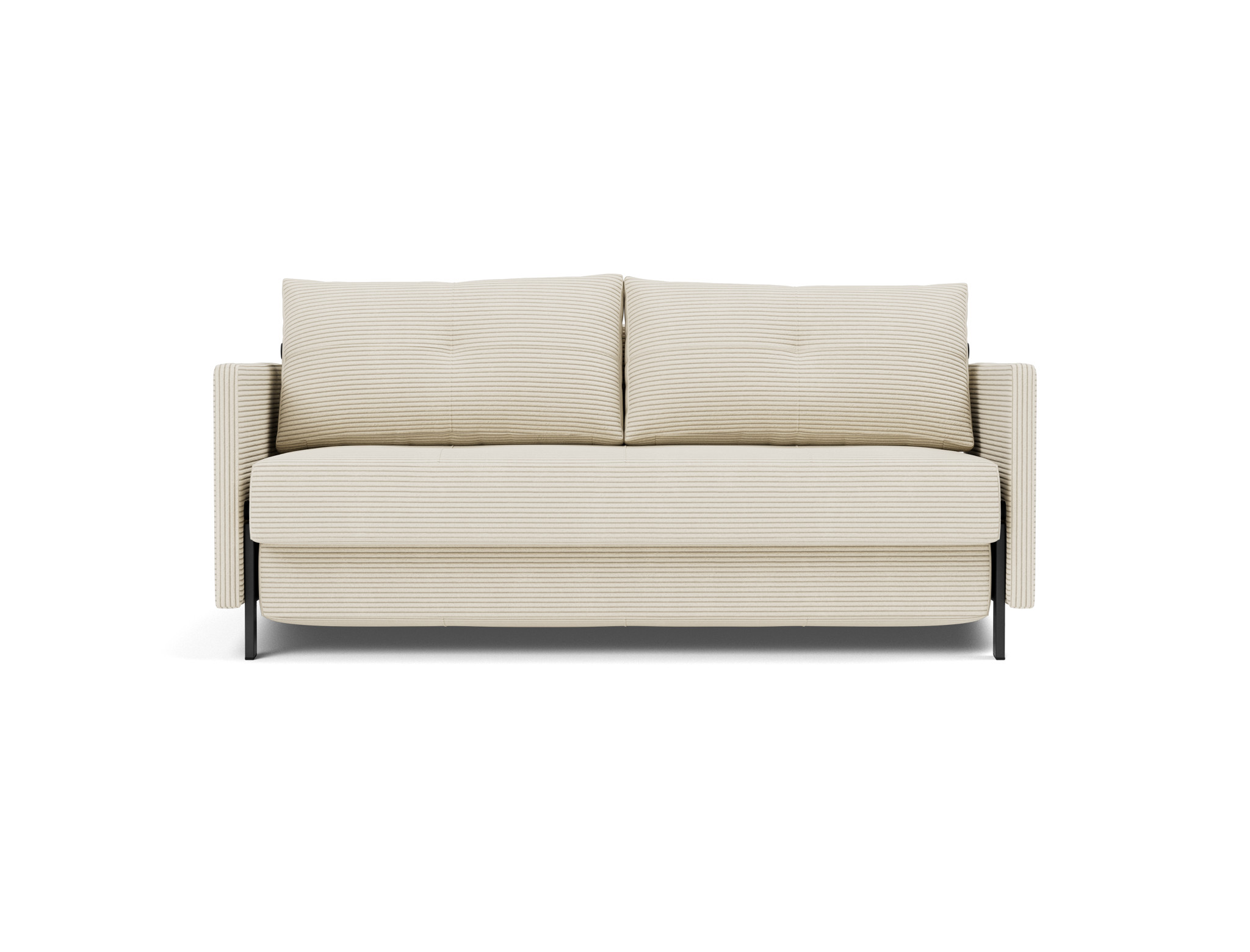 Schlafsofa Cubed mit Armlehnen 160 Kord Corduroy 594-Ivory