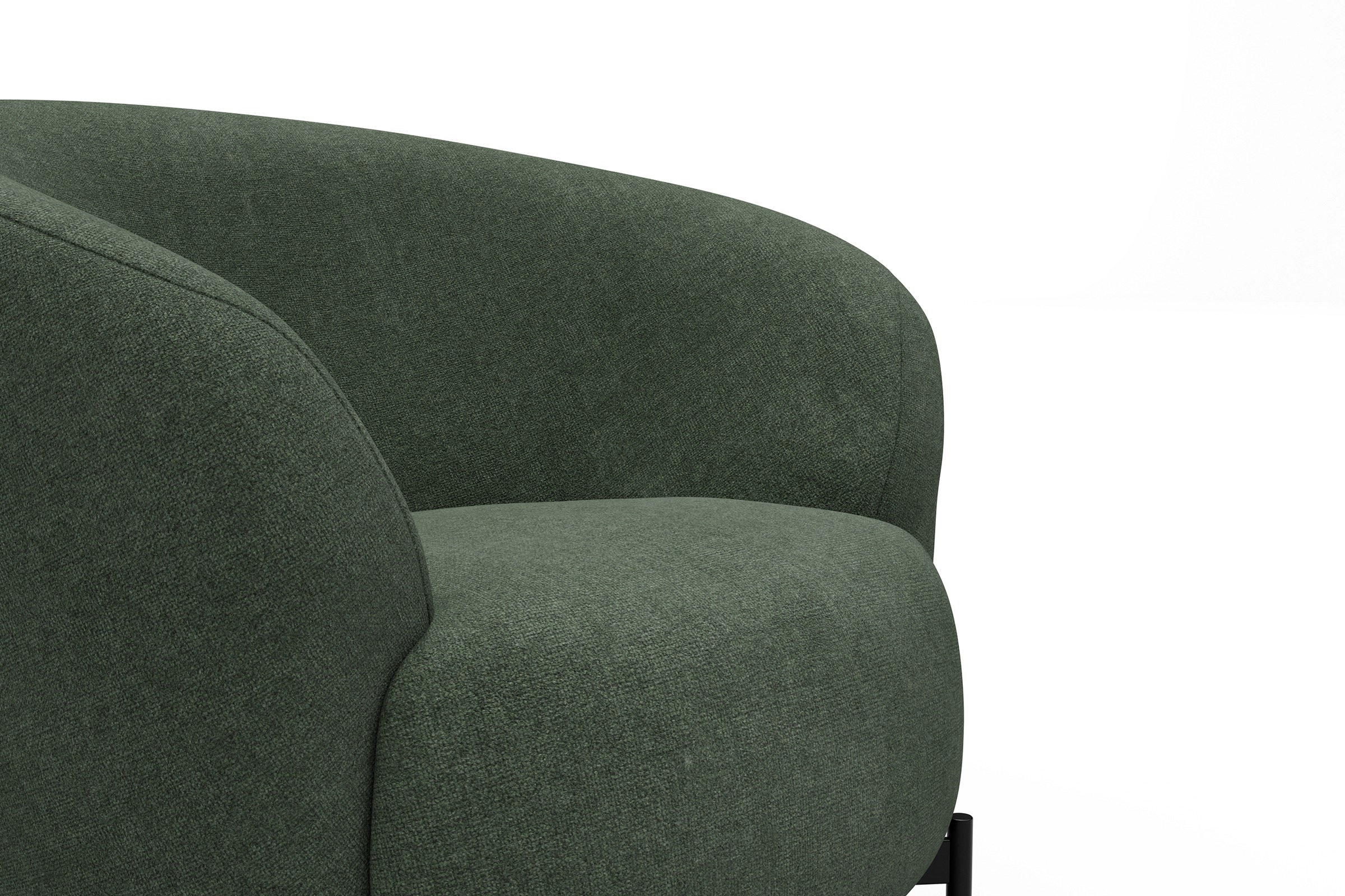 Sessel Ronda X-Metallgestell Schwarz Casone-Forest-Green