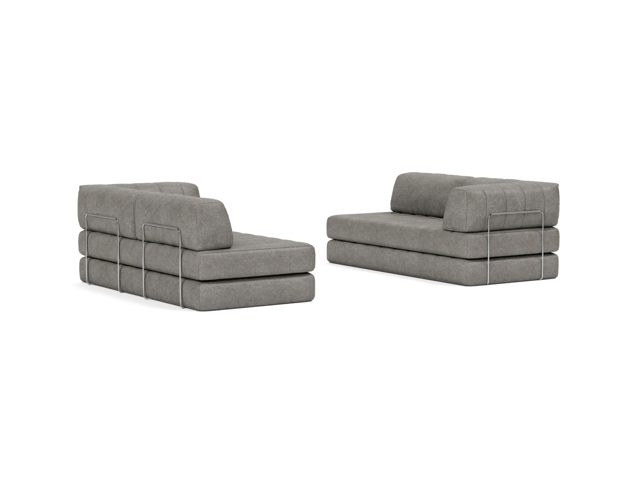 Eck-Schlafsofa CozyPad L-Form mit Armlehne Flachgewebe Avella 282-Warm-Grey
