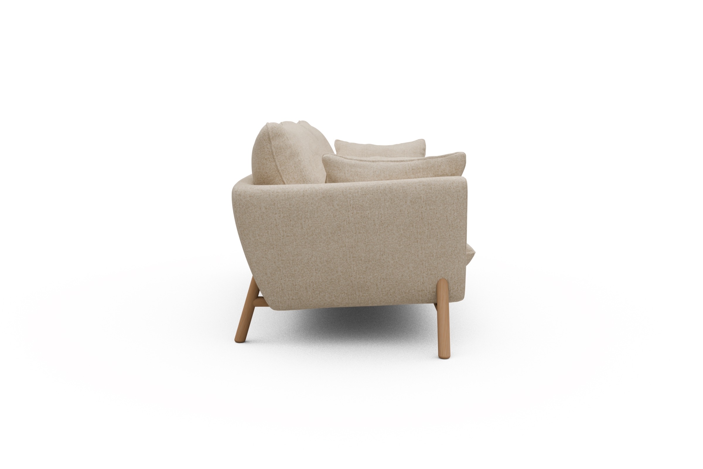 Sofa Emil 3-Sitzer Beinfarbe Eiche Natur Casone-Natural-Beige