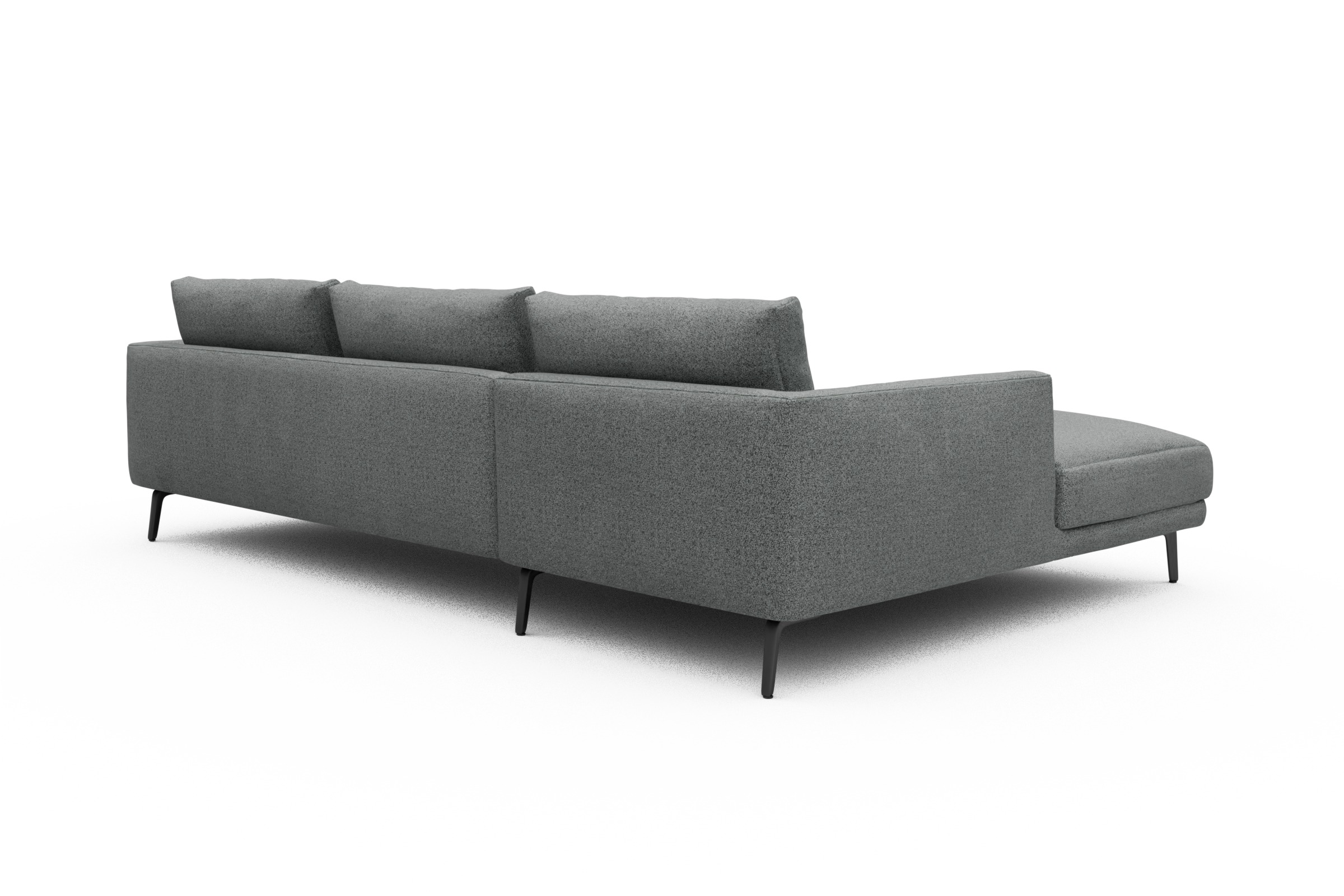 Ecksofa Karl Chaiselongue links mit 2,5-Sitzer Aivi-Gravet-Grey