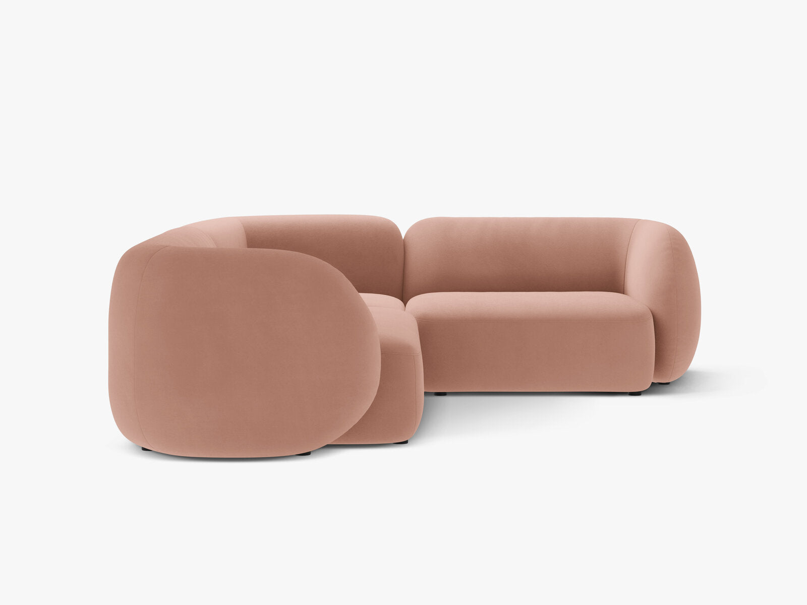 Micadoni Ecksofa Kate 4-Sitzer Rechts Samt Rosa