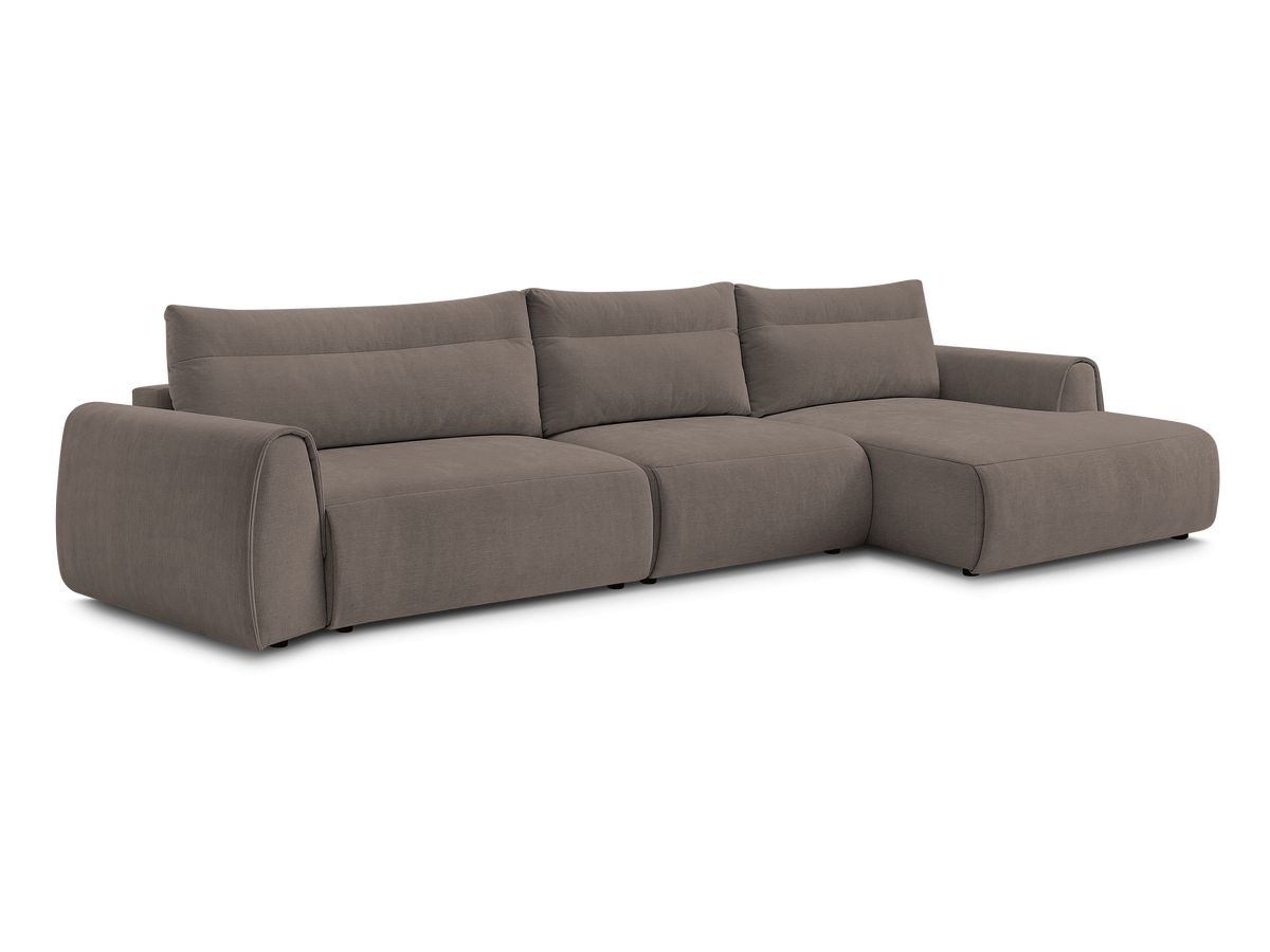 Bobochic Aden Ecksofa 386 × 152 cm Stoff Taupe Ecke rechts