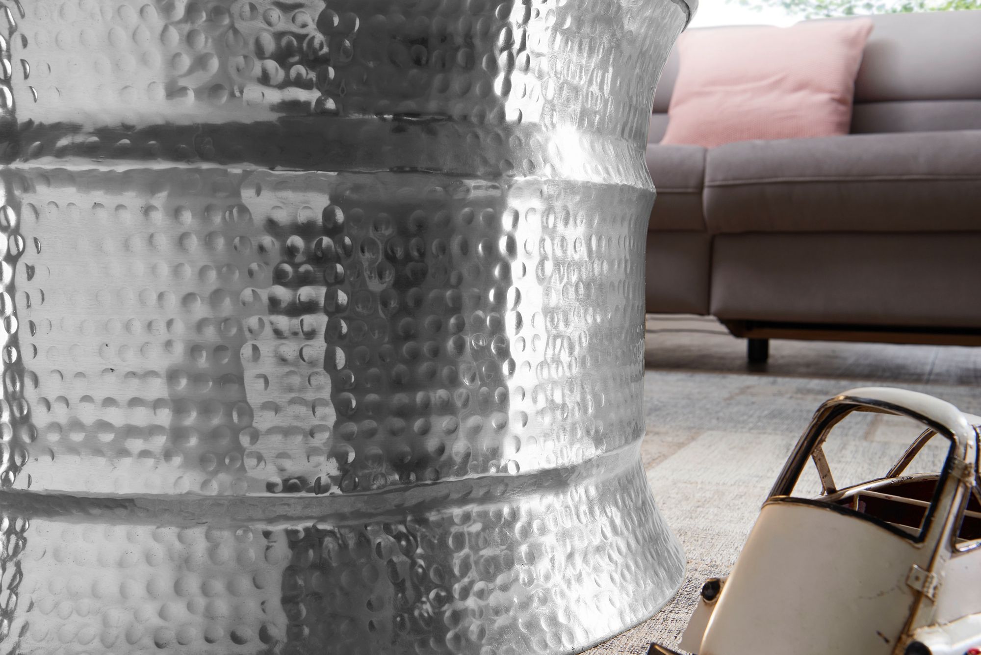Couchtisch Rorvik Aluminium Silber Ø 62 × H 41 cm