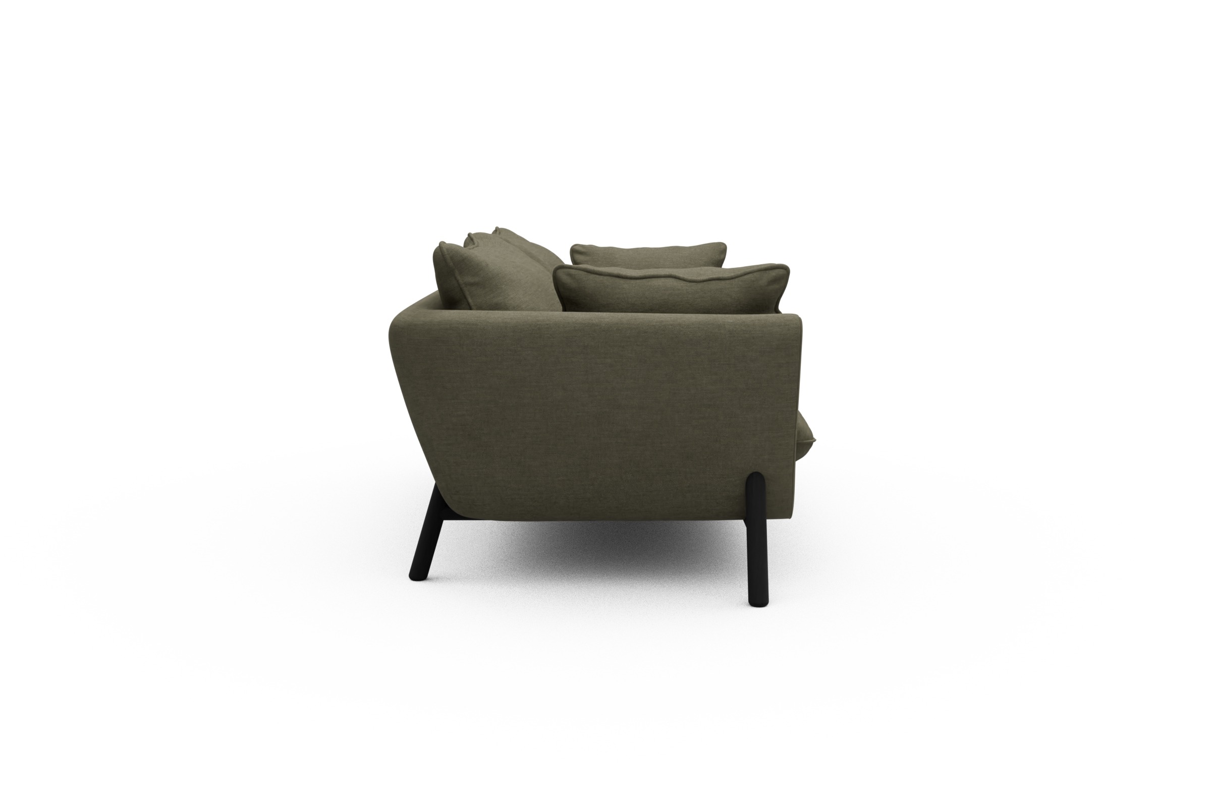 Sofa Emil PREMIUM 2-Sitzer Beinfarbe Eiche Schwarz Vivus-Dusty-Olive