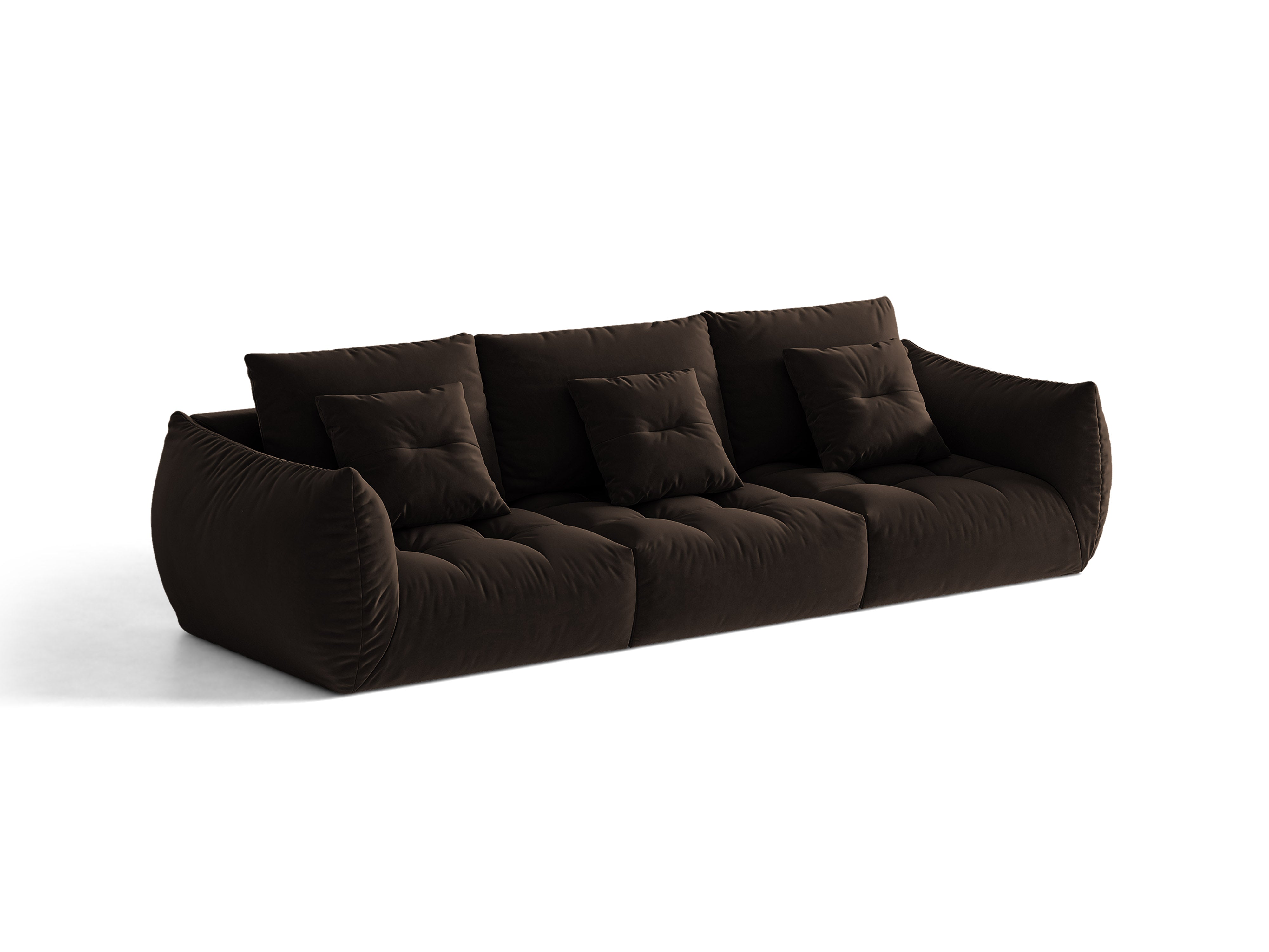 Micadoni Sofa Bloom 4-Sitzer Samt Bluvel Dunkelbraun